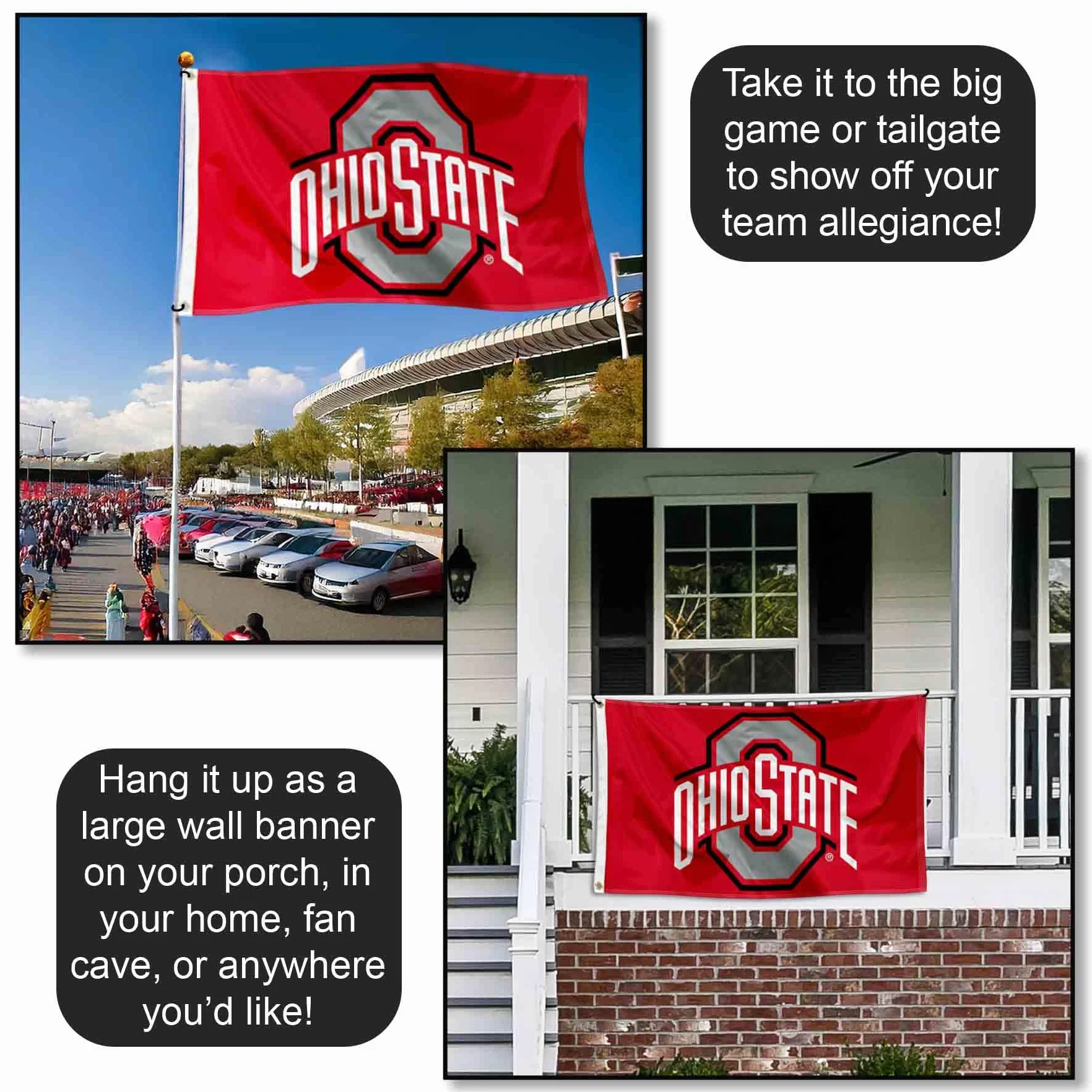 Flaga stanu Ohio OSU Buckeye flaga