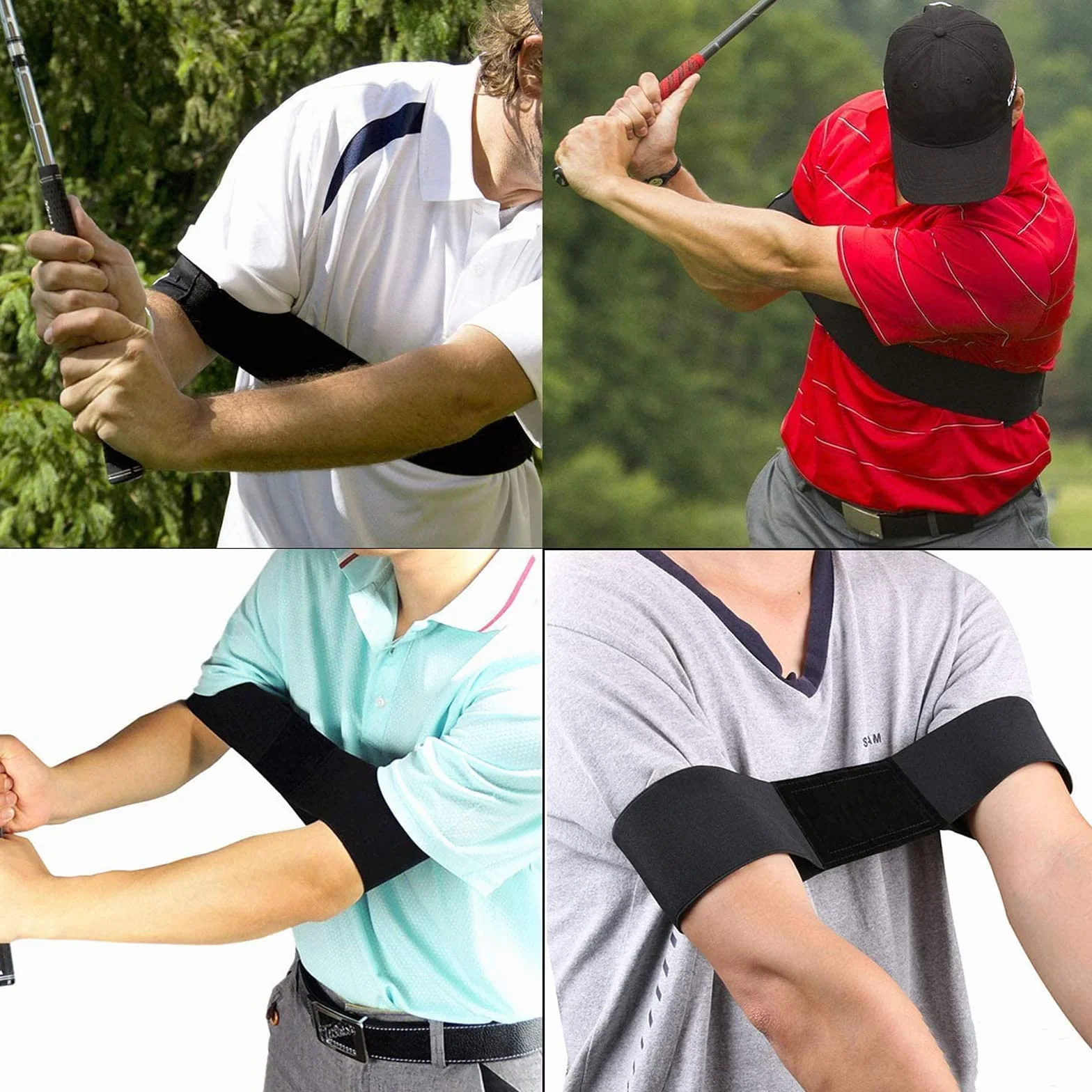 2 sztuki taśm do treningu golfowego, korektor swingów ramion, trenażer huśtawki na nadgarstek, dla wszystkich golfistów, początkujących, poprawiają postawę zamachową