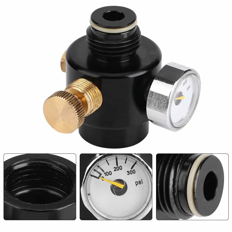 Regulator Paintball Stal Stopowa CO2 Sprężonego Powietrza Ciśnienie Wyjściowe 0-300 Psi