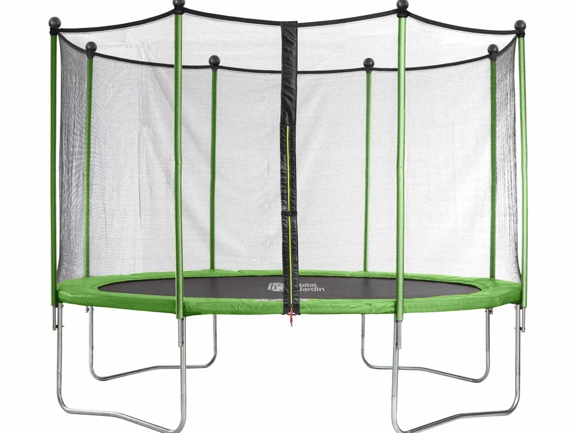 Trampolina "Yoopi" - Ø 4,25 m - z siatką + drabinką + pokrowcem + zestawem do mocowania