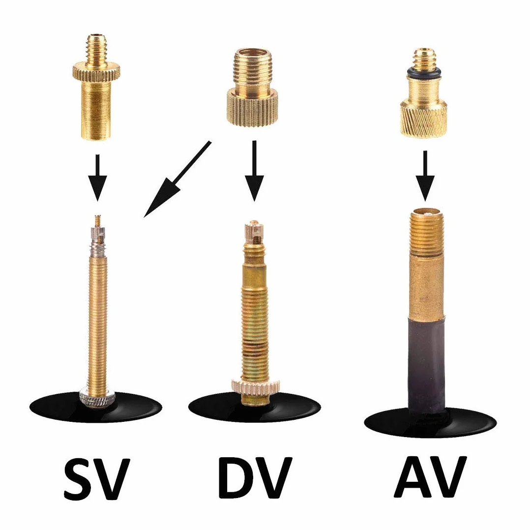 Adapter do wentyli rowerowych 15 sztuk SV AV DV Dunlop francuski wentyl samochodowy z pierścieniem uszczelniającym