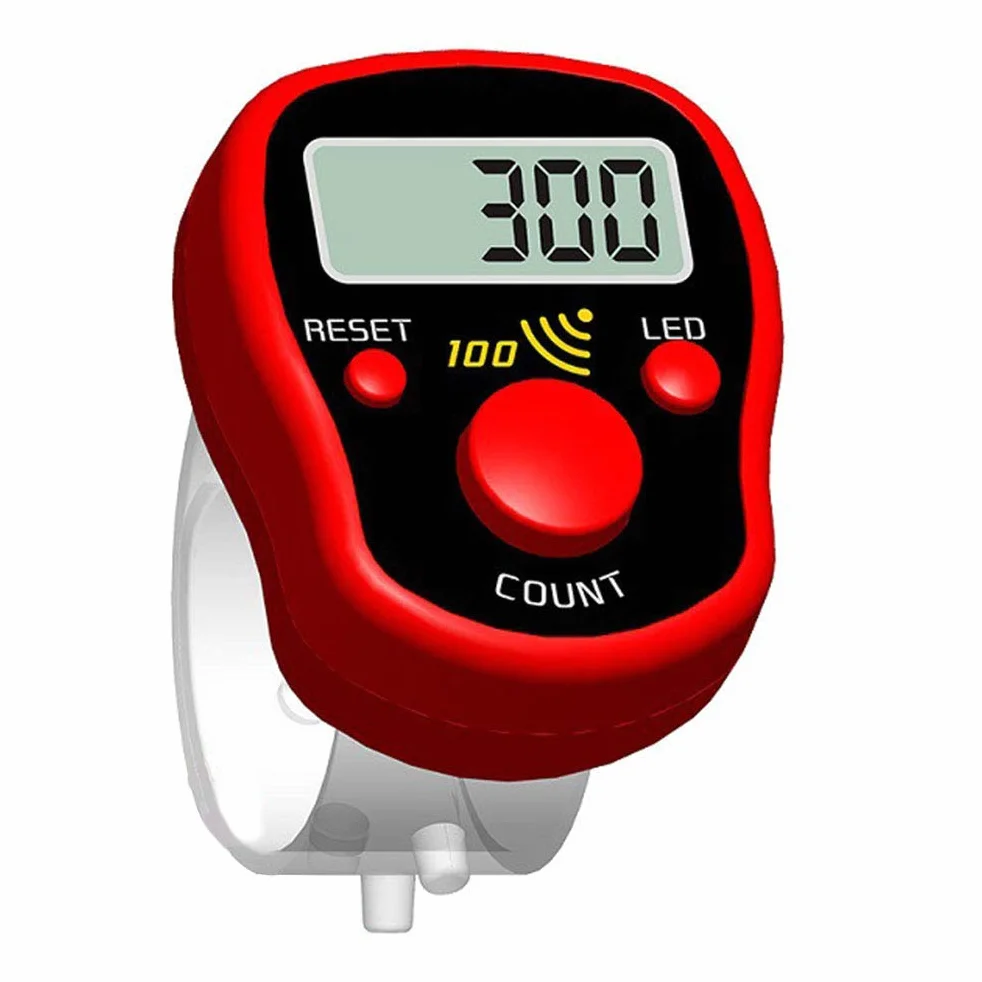 Random Color Finger Counter Digital LED Electronic Handheld Tally Counter Clicker Finger Ring Golf Digit Stitch Marker