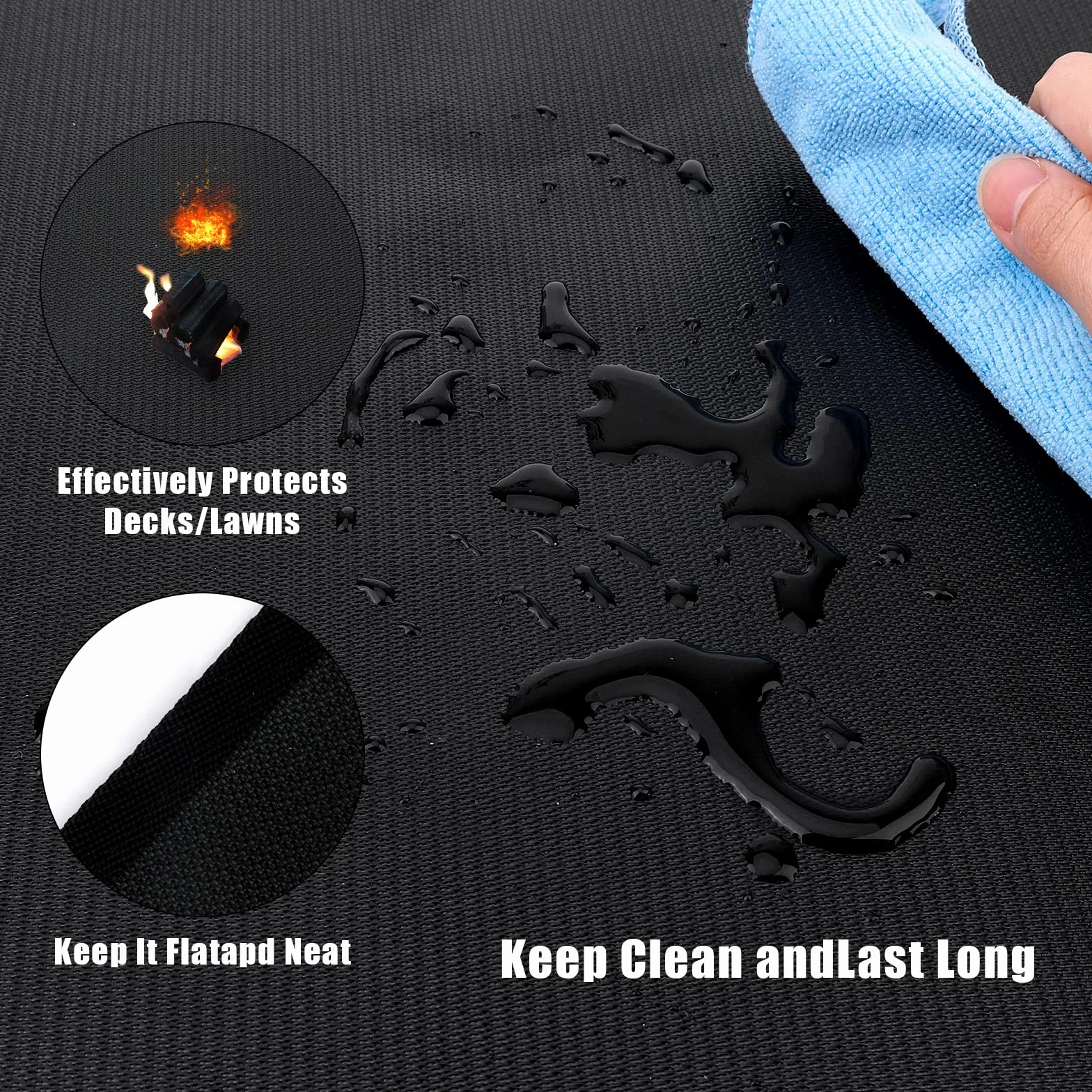 SAVITA Mata Pod Grilla Grill Mata Grill Mat 122x99cm Pod Mata do Grilla Mata do Grilla Grill Ognioodporna Olejoodporna Wodoodporna Mata Zaroodporna do Grilla Outdoor Charcoal Flat Top Palacze