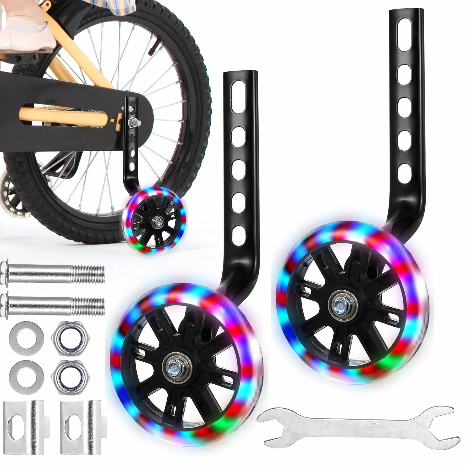 Stabilizatory rowerowe dla dzieci, stabilizatory do rowerów dla dorosłych, dzieci, koła błyskowe do rowerów 12, 14, 16, 18, 50 cm, ze stabilizatorami rowerowymi, akcesoria