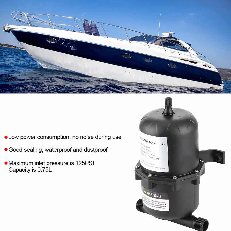 Zbiornik ciśnieniowy 0,75 l 125PSI Wodoodporny zamiennik do łodzi Marine RV