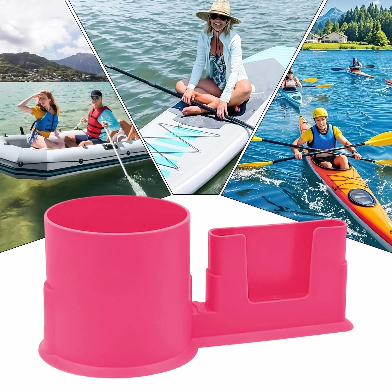 Uchwyt na kubek do łodzi, obrotowy system mocowania 360, uniwersalny zestaw kołyski na telefon, ABS Marine Clamp Design, deska do wiosłowania, zestaw uchwytów na akcesoria kajakowe, wędkarstwo żaglowe
