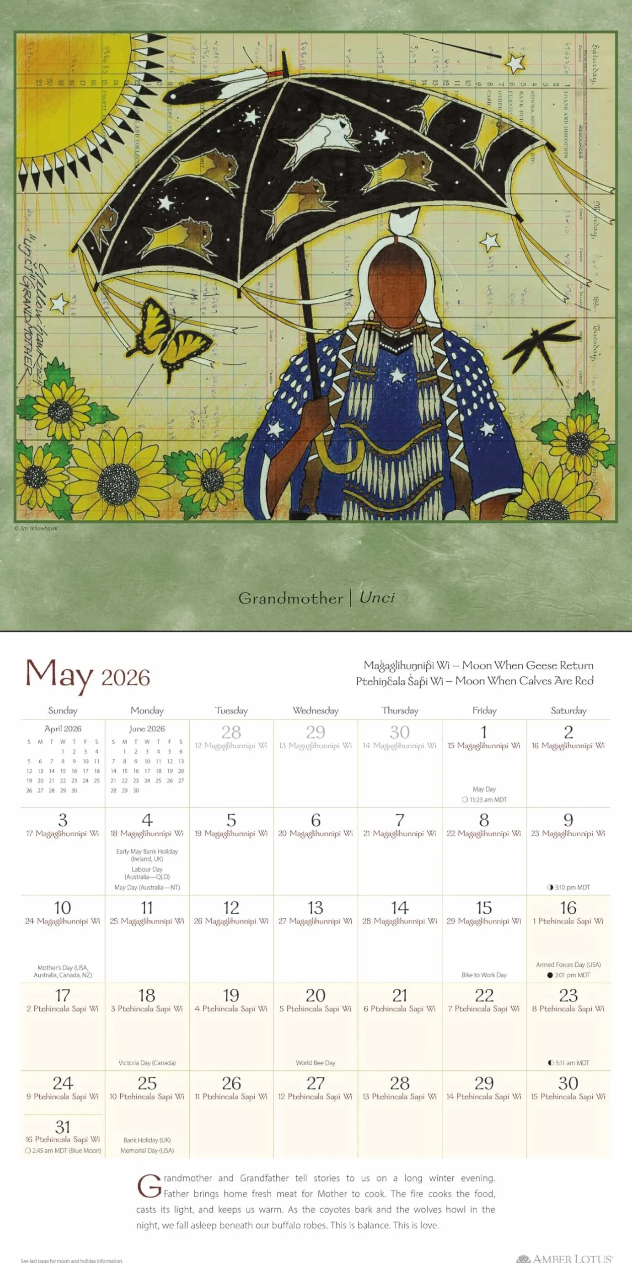 Lakota Way 2026 Wall Calendar: Native American Wisdom on Ethics and Character