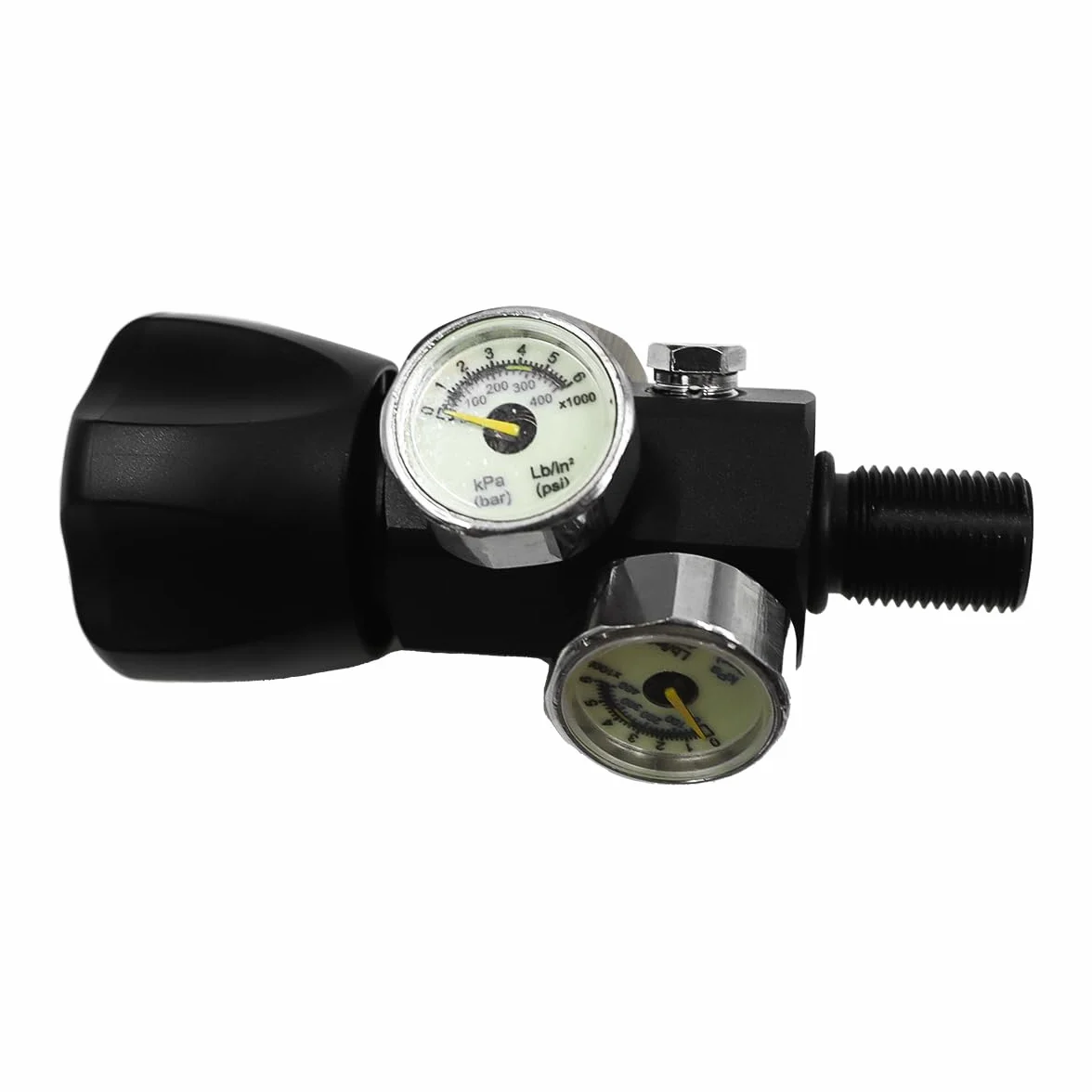 Adapter do stacji napełniania zaworem 6000 psi/400 bar z wężem 50 cm Dual Manometr G5/8-18UNF HPA wysokociśnieniowe powietrze nurkowanie DIN adapter do stacji benzynowej zawór ładowania do PCP