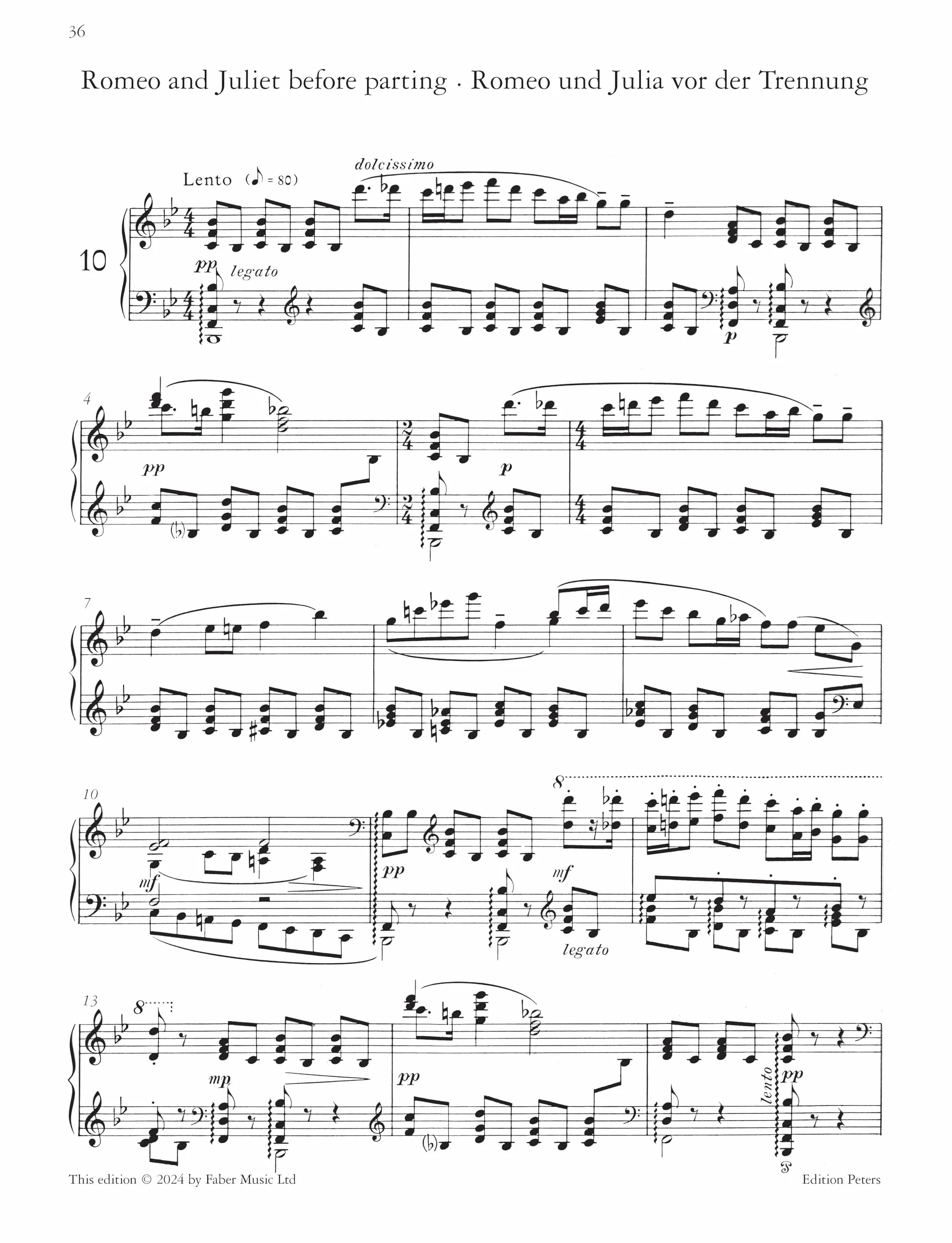 SERGE PROKOFIEFF : ROMEO AND JULIET OP.75 - 10 PIANO PIECES: Klavierauszug