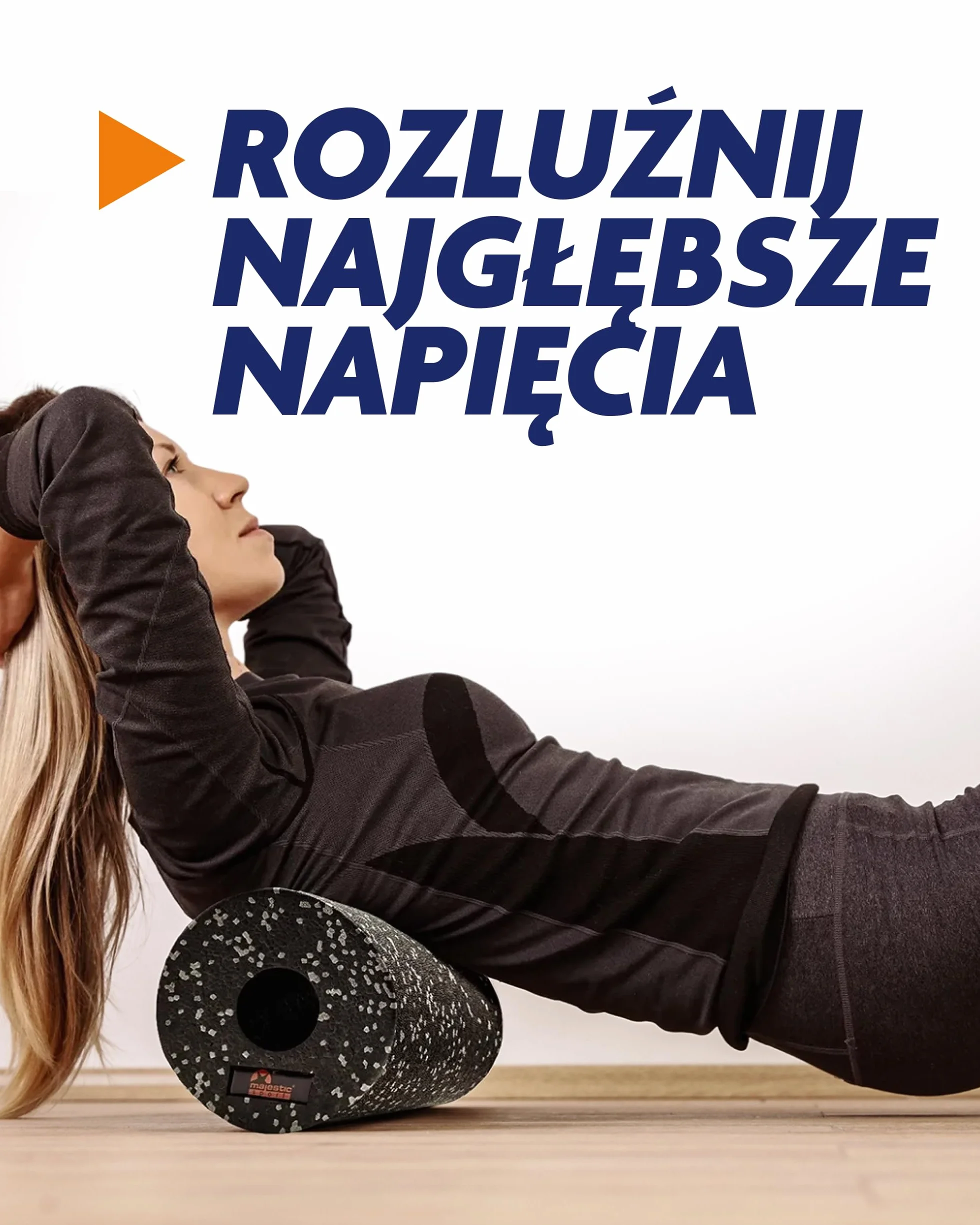 Duży wałek do masażu z pianki EPP 29,5 x 15 cm średni stopień twardości