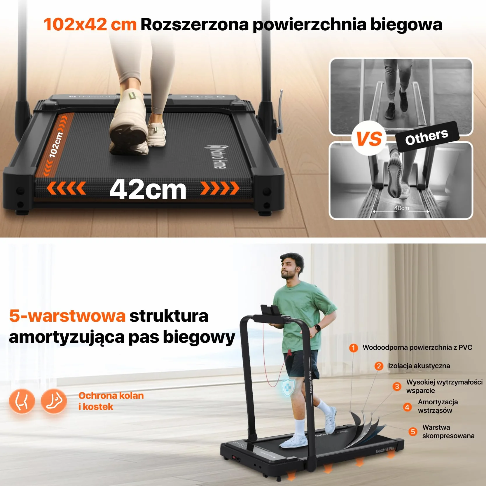 Mobvoi Home Treadmill Plus 3 w 1 składana bieżnia Walking Pad 2,5 KM Kompaktowa maszyna do biegania pod biurkiem do domu i biura Zdalne sterowanie Wyświetlacz LED Głośnik Duża 120 kg 12 km/h
