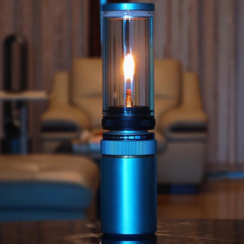Lampa gazowa kempingowa przenośna latarnia z torbą do przechowywania