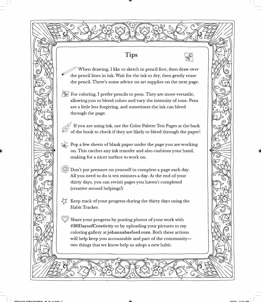 30 Days of Creativity: Draw, Color, and Discover Your Creative Self