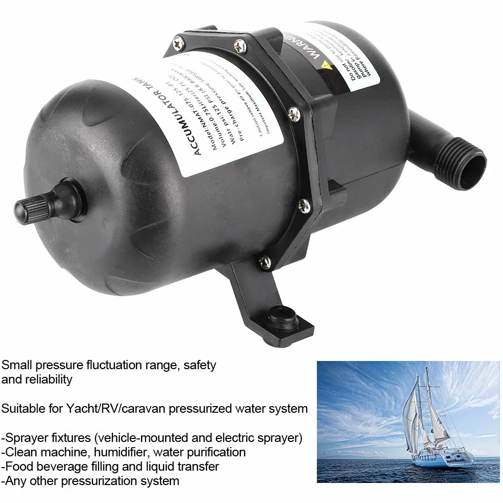 Zbiornik ciśnieniowy 0,75 l 125PSI Wodoodporny zamiennik do łodzi Marine RV