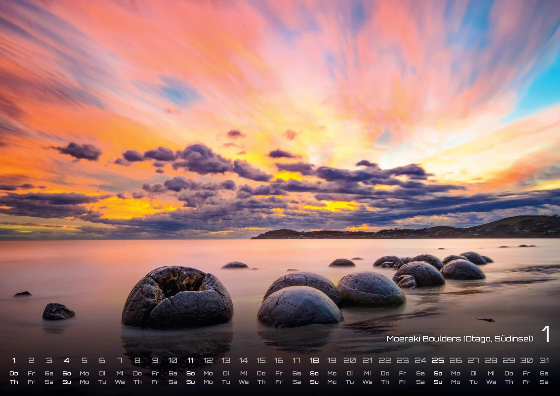 Neuseeland - Das Land der langen weißen Wolke - 2026 - Kalender DIN A2: Der Wandkalender mit den schönsten Motiven aus Neuseeland für das Jahr 2026 im extragroßen Format DIN A2 (ca. 60 x 42 cm)!