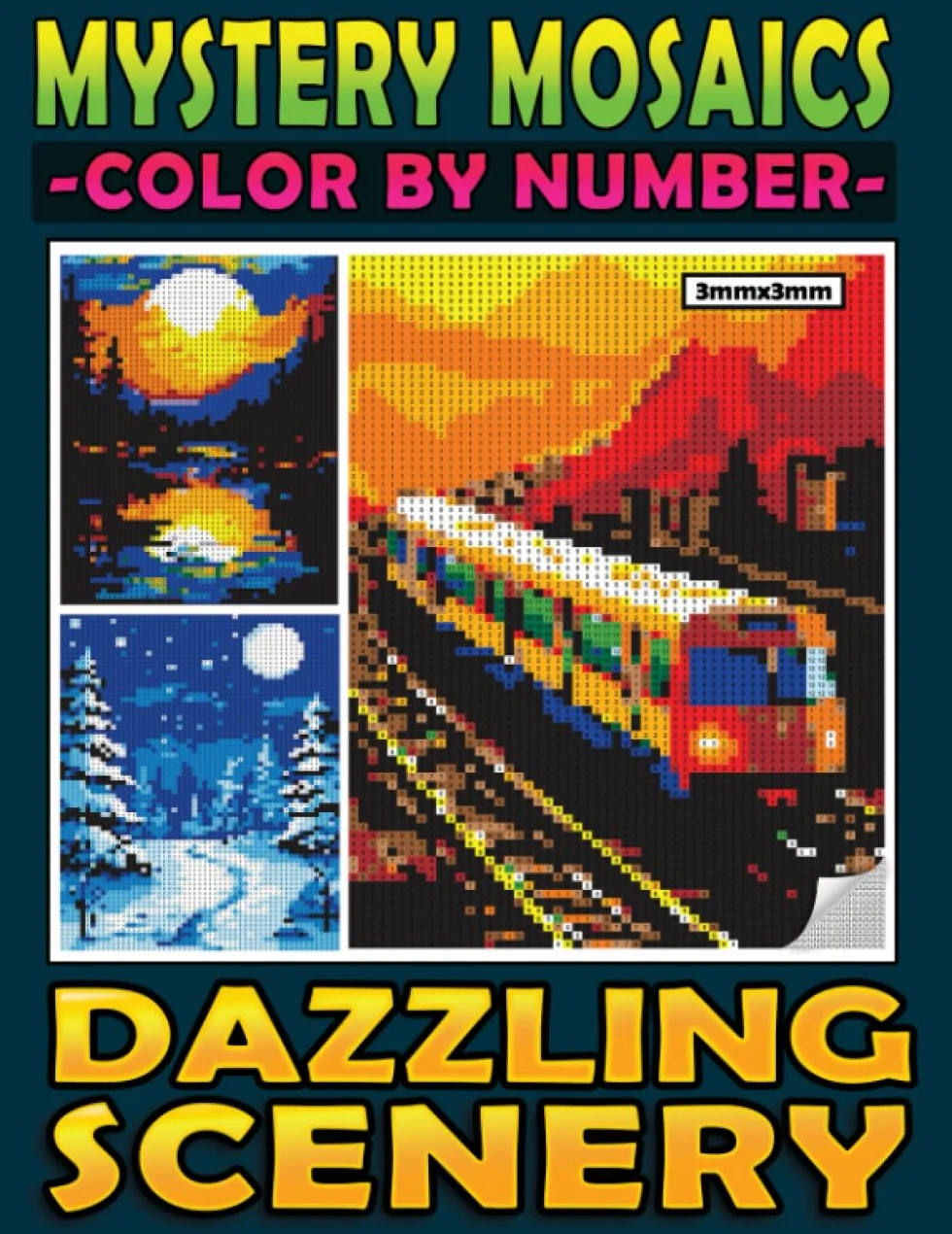 Mystery Mosaics Color By Number Dazzling Scenery: 35 Wonderful Landscapes in Pixel Art, Color Quest Coloring Book for Relaxation, Great Gift for Everyone