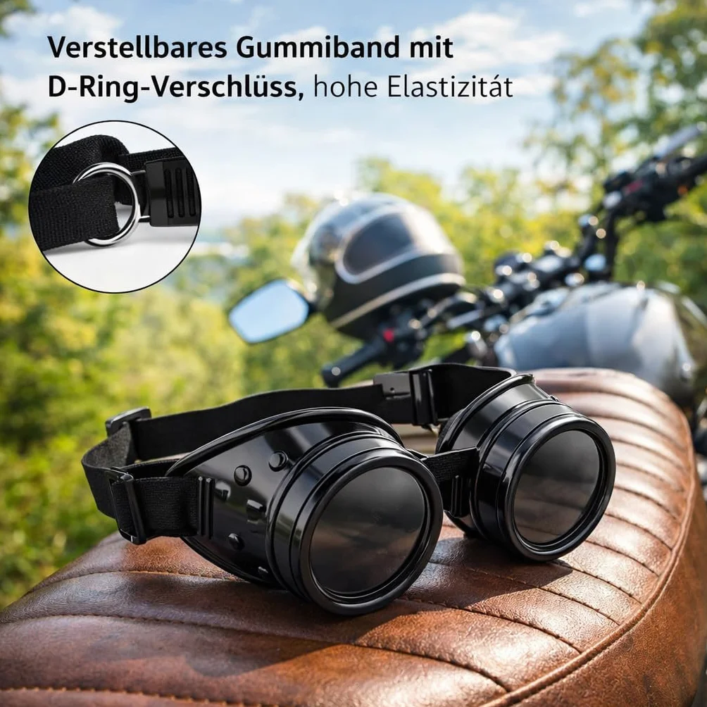 Steampunk Gogle ABS Vintage Dwuwarstwowe Okulary Przeciwsłoneczne Rekwizyt Imprezowy