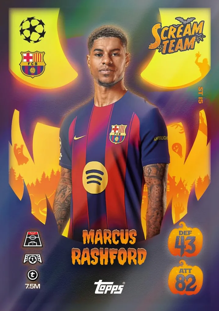 Topps UCC Match Attax 2025/26 - Update Eco Pack #1 - Scream Team - zawiera 41 kart, w tym 16 ekskluzywnych kart Scream Team i jedną kolekcjonerską kartę Starboy LE.