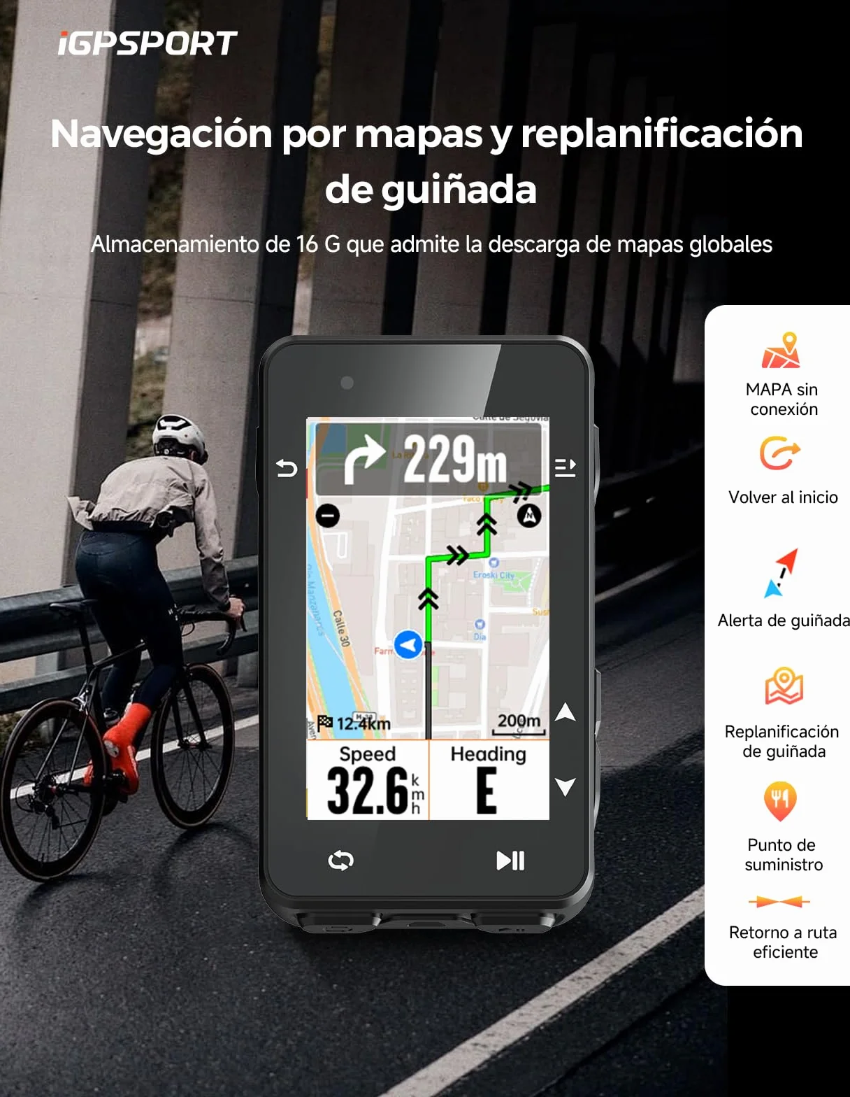 iGPSPORT iGS630S Komputer rowerowy GPS 2,8'' 45h baterii