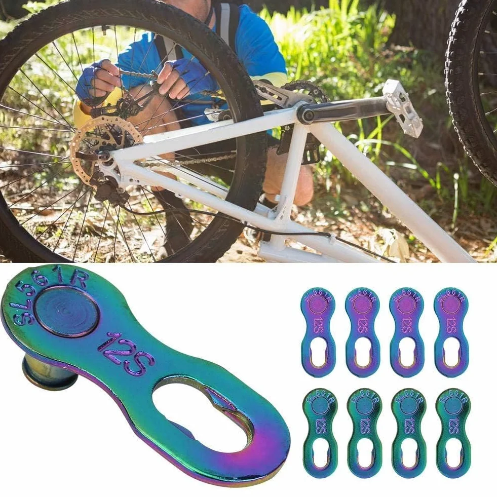 4Pair Steel Bike Chain Link Quick-Link Prędkość łańcucha rowerowego lub 12 Speed ​​Chain Missing Link Connector Repair (kolorowy)