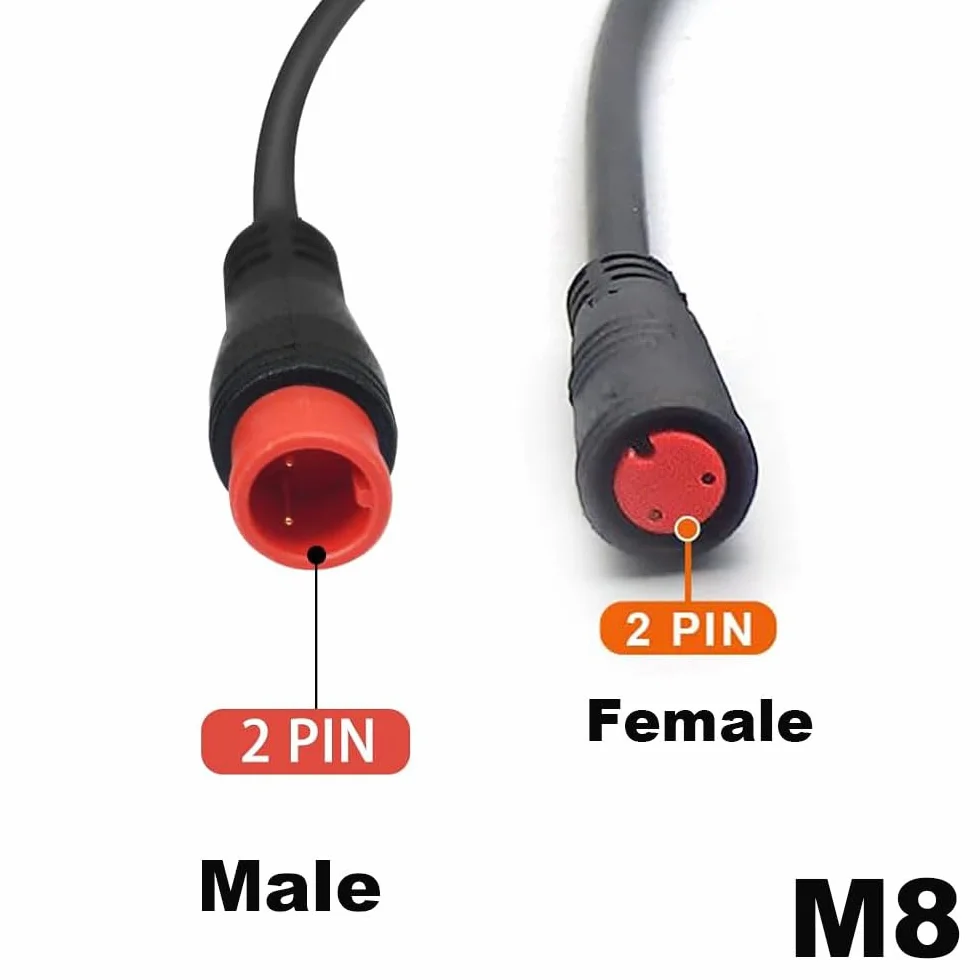 RUNCCI-YUN 2 SZT. Wodoodporne złącze przedłużające kabel Julet 2-pinowe do roweru elektrycznego, wtyczka męska i żeńska z przewodem, 2-pinowe złącze kabla do oświetlenia roweru elektrycznego, projekty