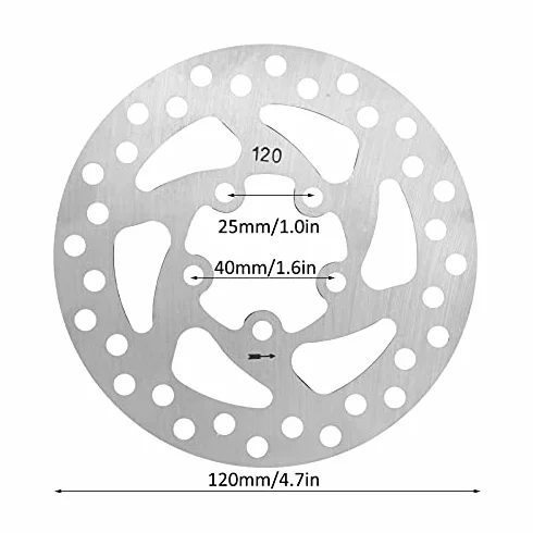 Tarcza Hamulcowa E-skuter, 120 Mm 5 Otworów Tarcza Hamulcowa ze Stali Nierdzewnej do Skutera Elektrycznego M365/PRO/PRO2