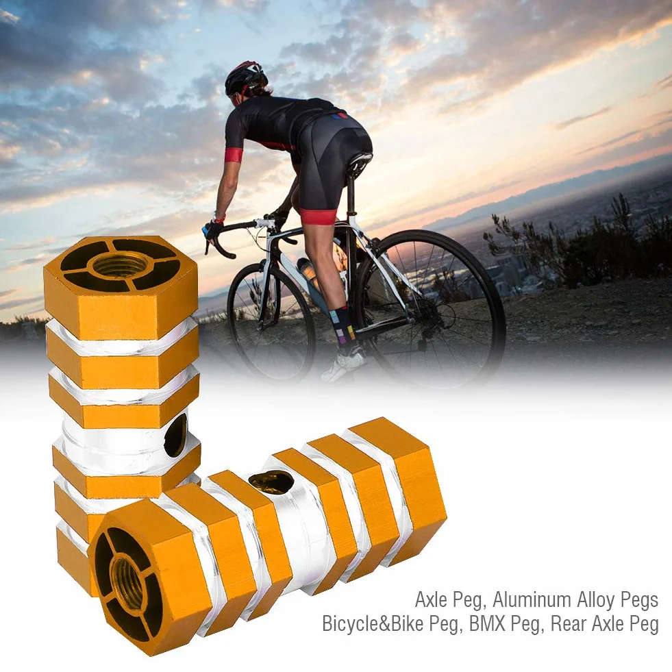 Kołki Rowerowe Ze Stopu Aluminium Do Rowerów Górskich Tylne Kołki Kaskaderskie (złoto)