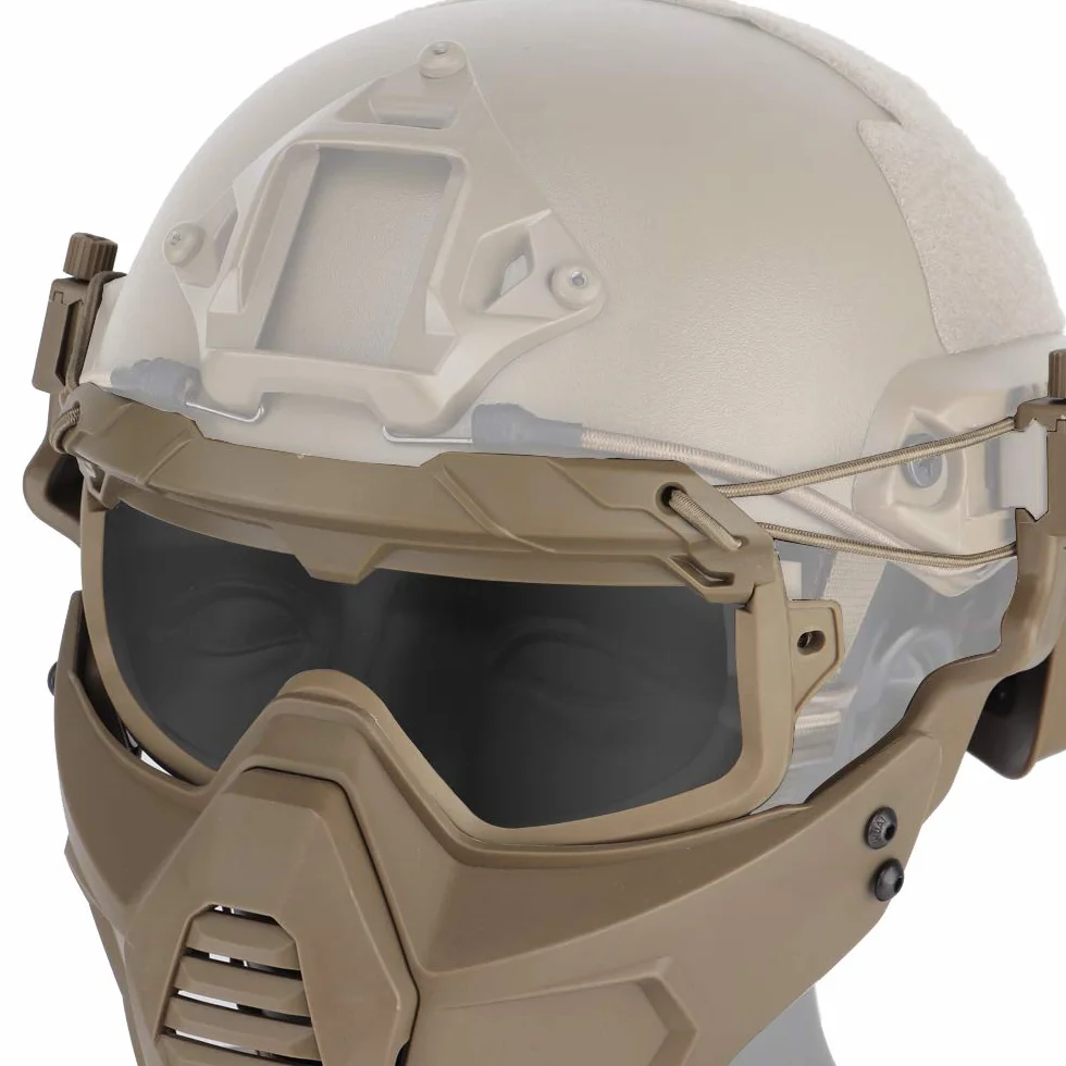 FAST kask ochronne gogle do jazdy konnej okulary ze zdejmowaną maską na twarz pasują do Airsoft Paintball Halloween Party