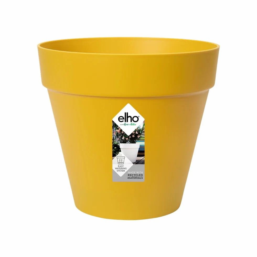Elho Loft Urban Round 20 - doniczka na zewnątrz - Ø 19.3 x H 17.5 cm - żółty/ochra