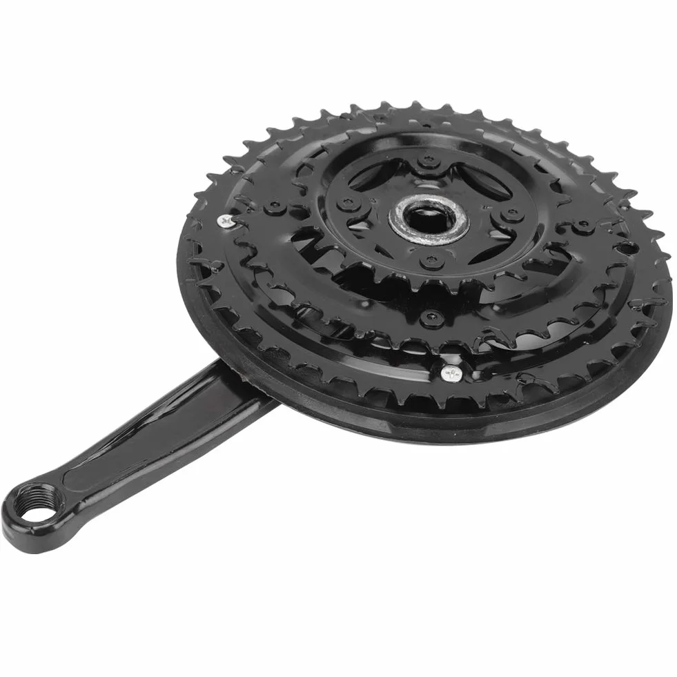 Keenso Korba korbowa ze stali wysokowęglowej, 24-34-42T zęby zestaw korbowy do roweru górskiego 170 mm do 21/24/27 prędkości rower górski elementy układu napędowego Rowery i części zamienne Rowery i
