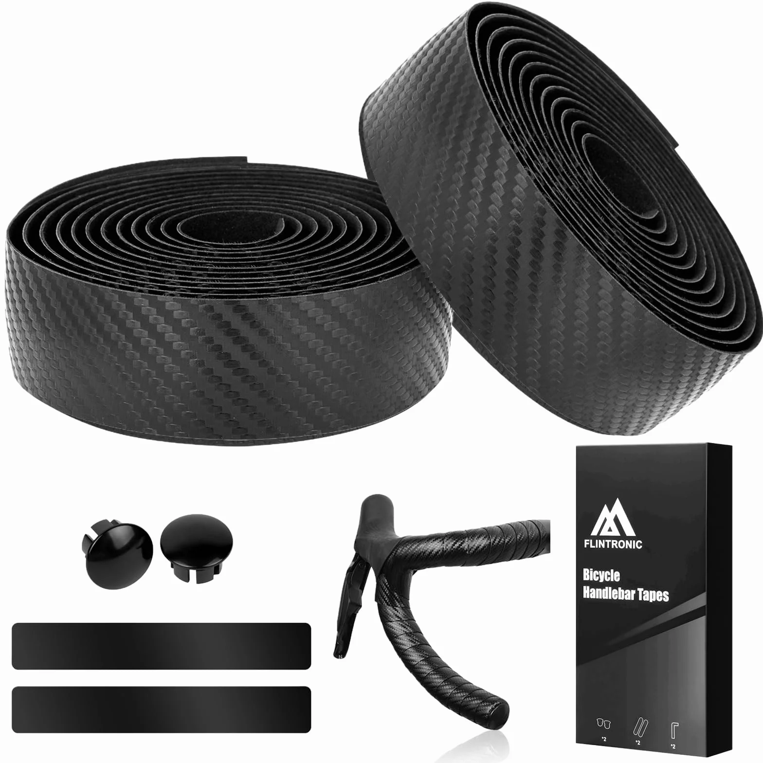 flintronic Taśmy na kierownicę rowerową 210x3 cm Antypoślizgowa Amortyzująca wstrząsy