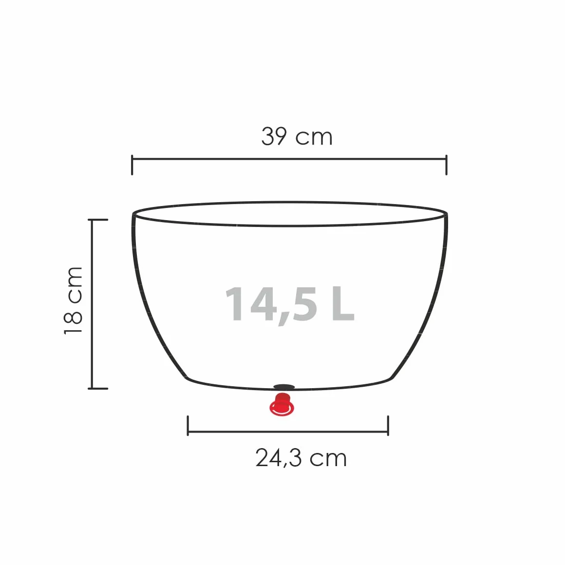 Scheurich Barceo Bowl 40, donica na rośliny/donica na rośliny, okrągła, kolor: Stony Grey, wyprodukowana z tworzywa sztucznego pochodzącego z recyklingu, do użytku na zewnątrz, 18