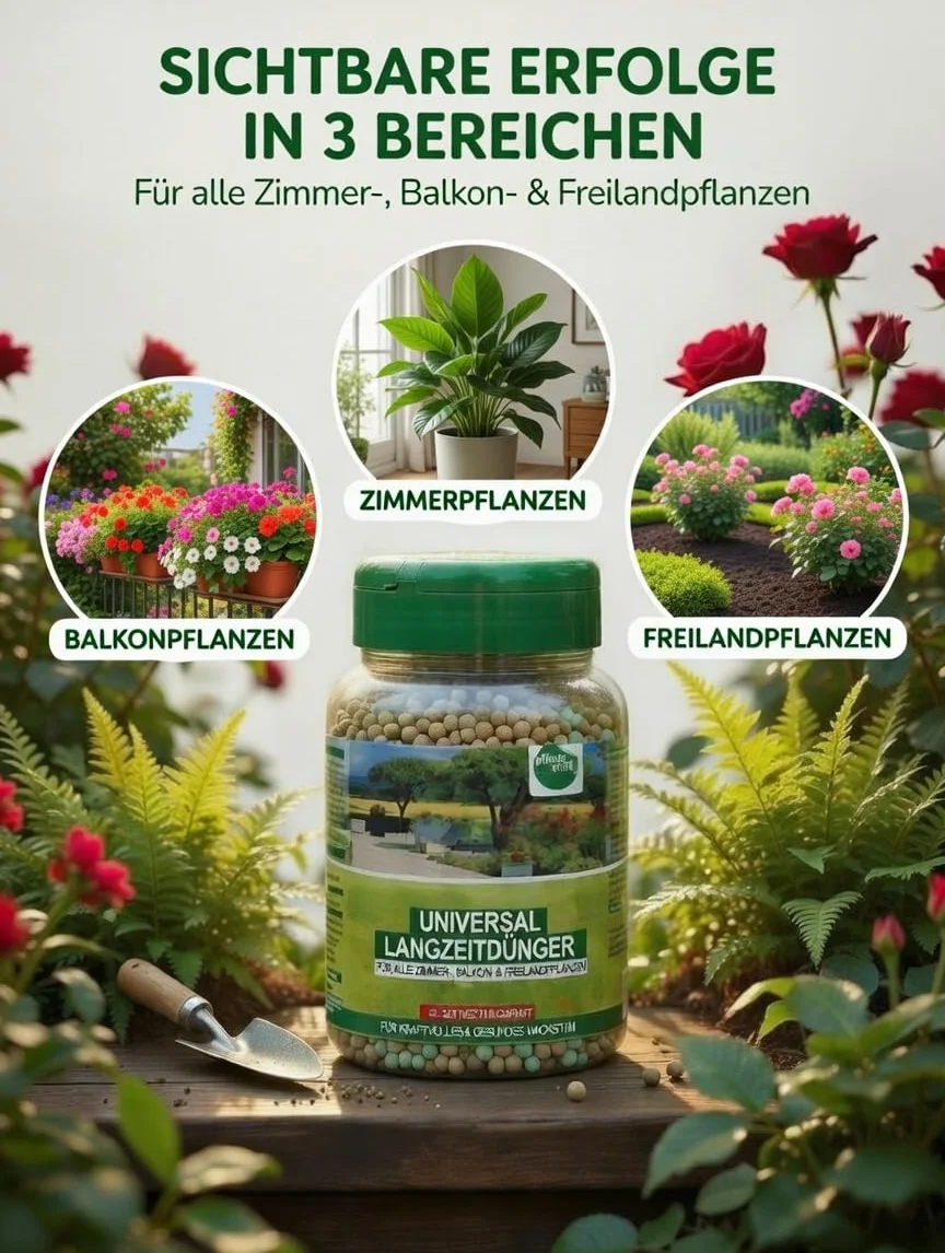 PFLANZWERK® Uniwersalny długotrwały nawóz do doniczek i ziemi kwiatowej Premium 500g - 2 sztuki - *DŁUGOTERMINOWE DZIAŁANIE* *MINERALNY* *NIEMIECKI TOWAR WYSOKIEJ JAKOŚCI*