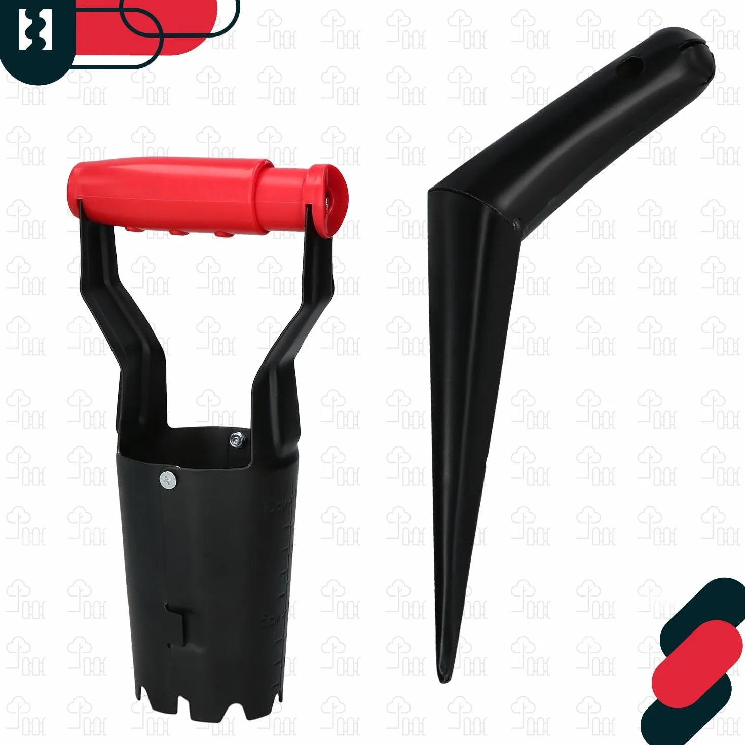 KOTARBAU Sadzarka do cebulek kwiatowych, 23 cm, pręt pikujący, stal malowana proszkowo, pomoc do sadzenia cebulek kwiatowych, kolor czarny, akcesoria ogrodowe, wiertło do otworów do roślin