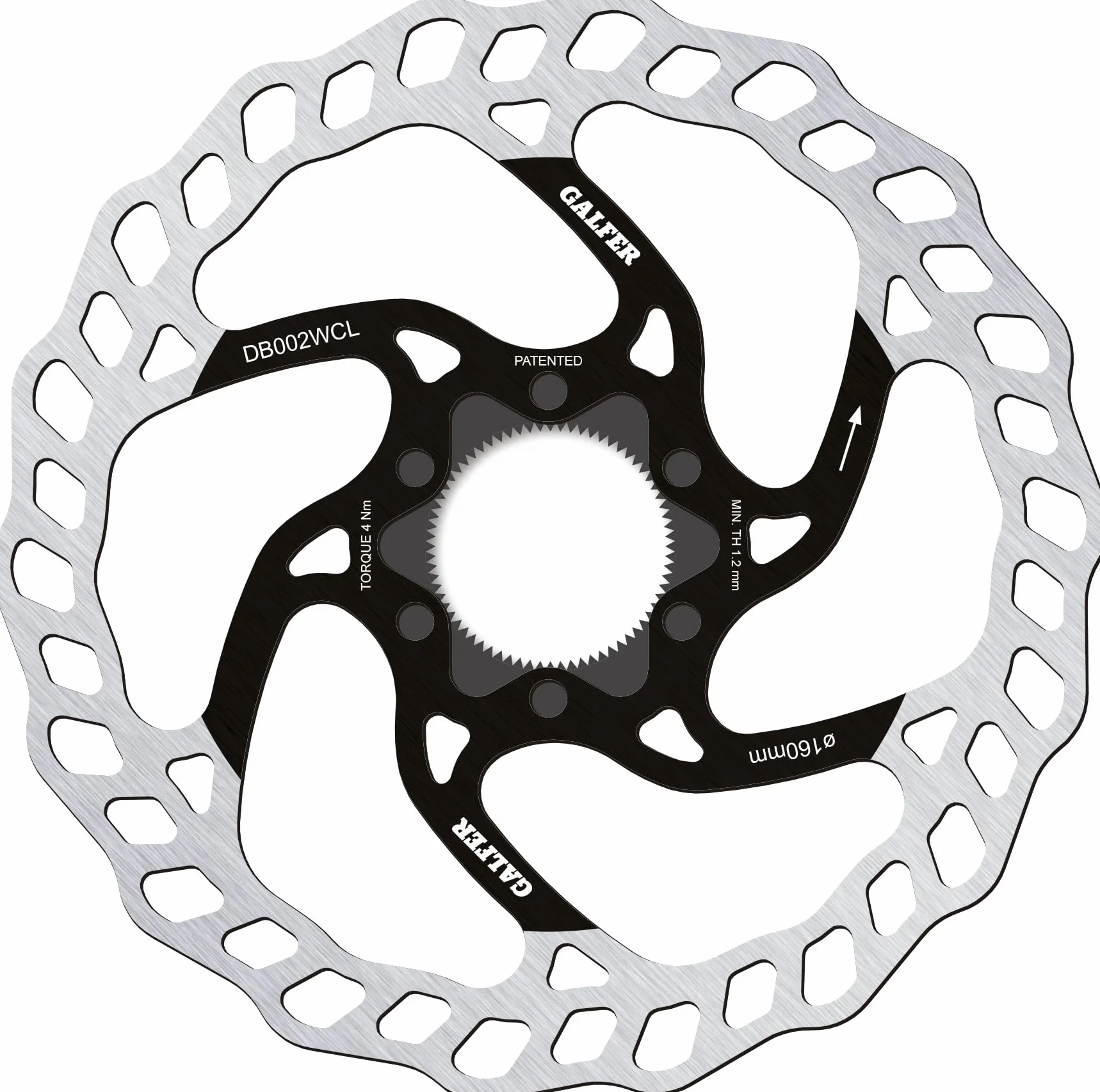 DISCO FRENO GALFER MTB DISC WAVE CENTERLOCK SYSTEM Ø160X18MM