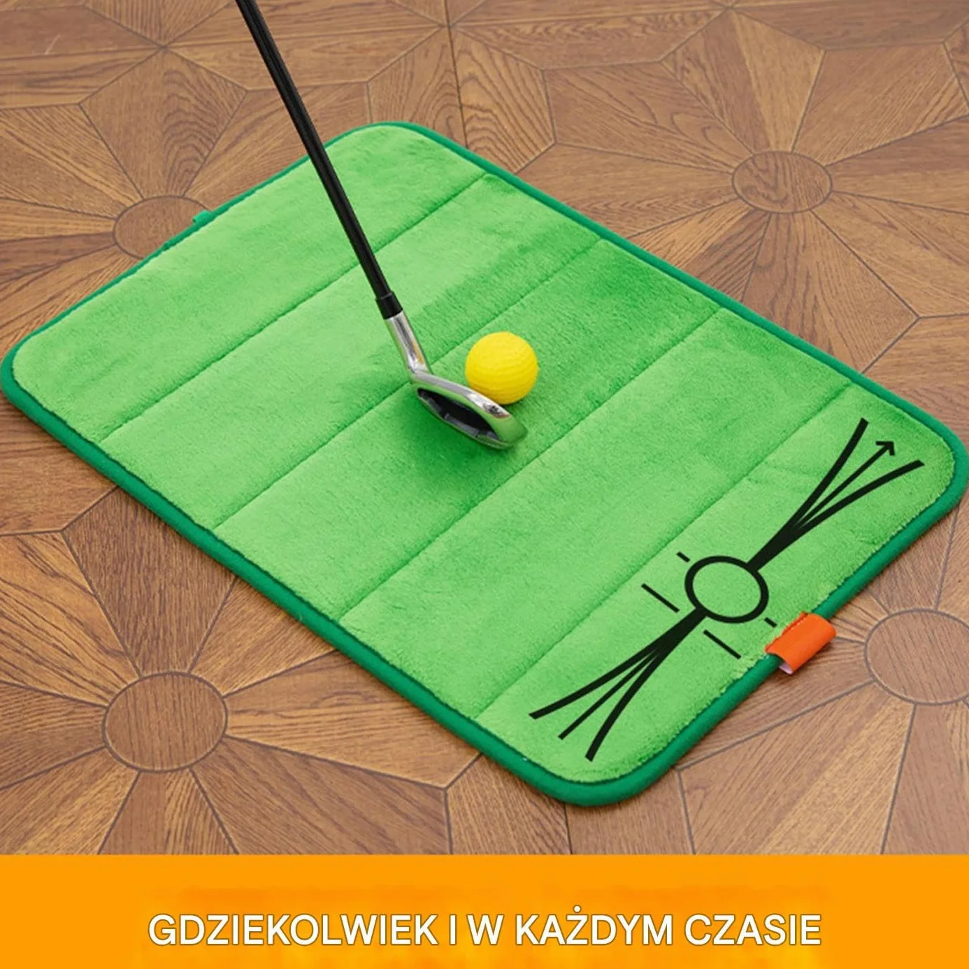 Golf Divot Mat Swing Training Set 19.69x13.78in Turf Hitting Pad Visual Feedback Portable Non-Slip