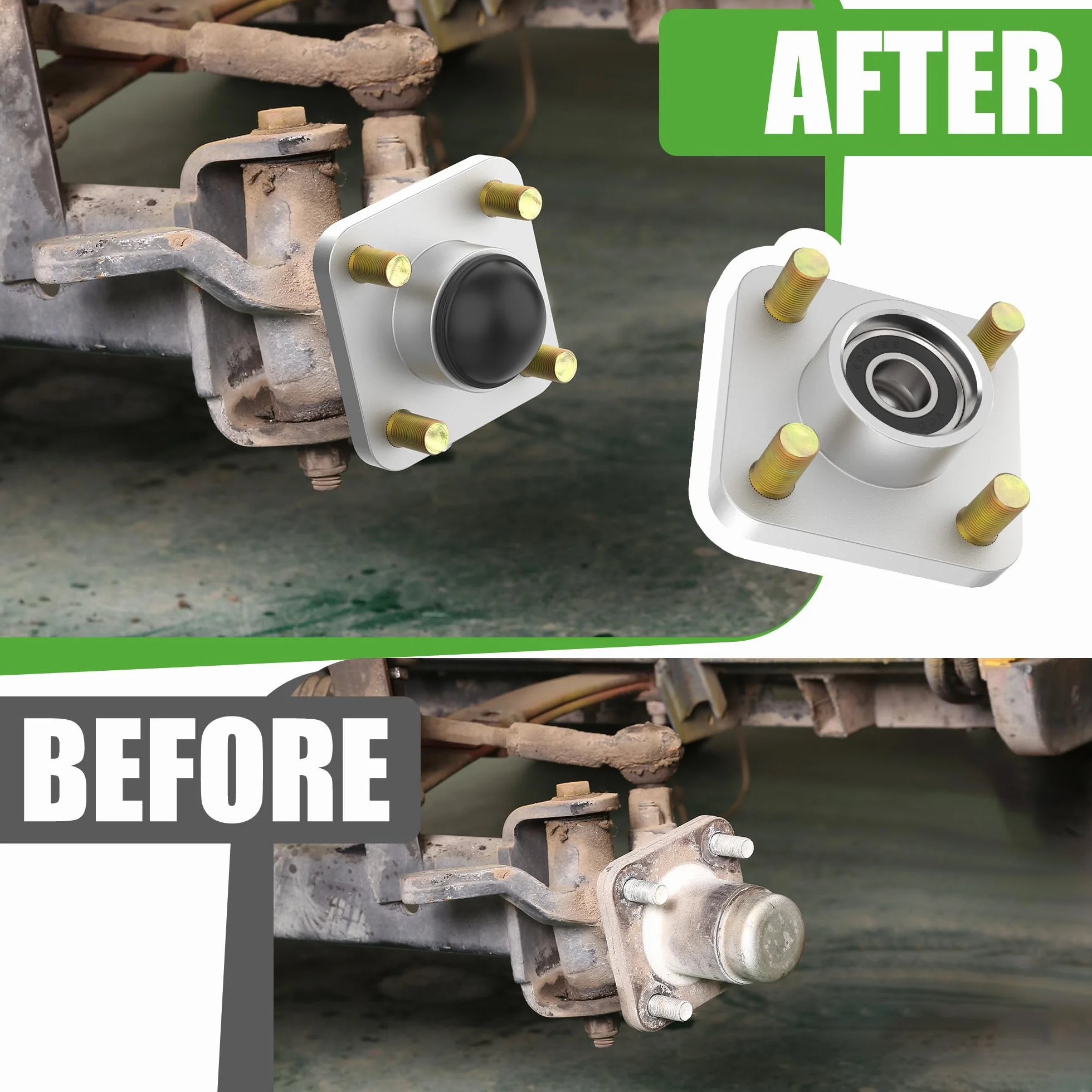10L0L Piasta z aluminium przedniego koła pasuje do Yamaha G2/G8/G9/G14/G16/G19/G22/G29 gazowy lub elektryczny wózek golfowy JG5-WF511-10-00 (2 szt.)