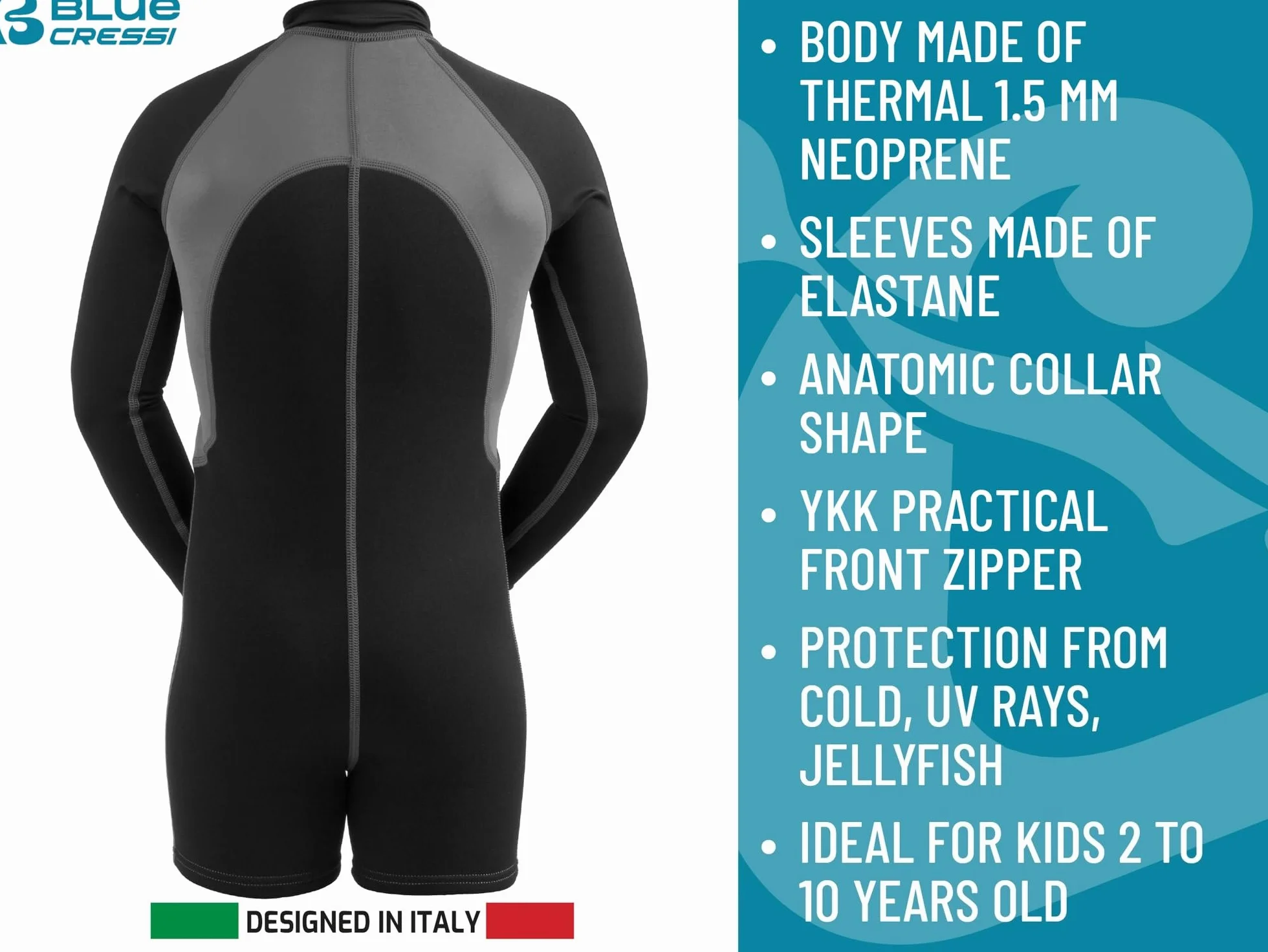 Cressi Shorty Kid - kombinezon neoprenowy dla dzieci 1,5/2 mm