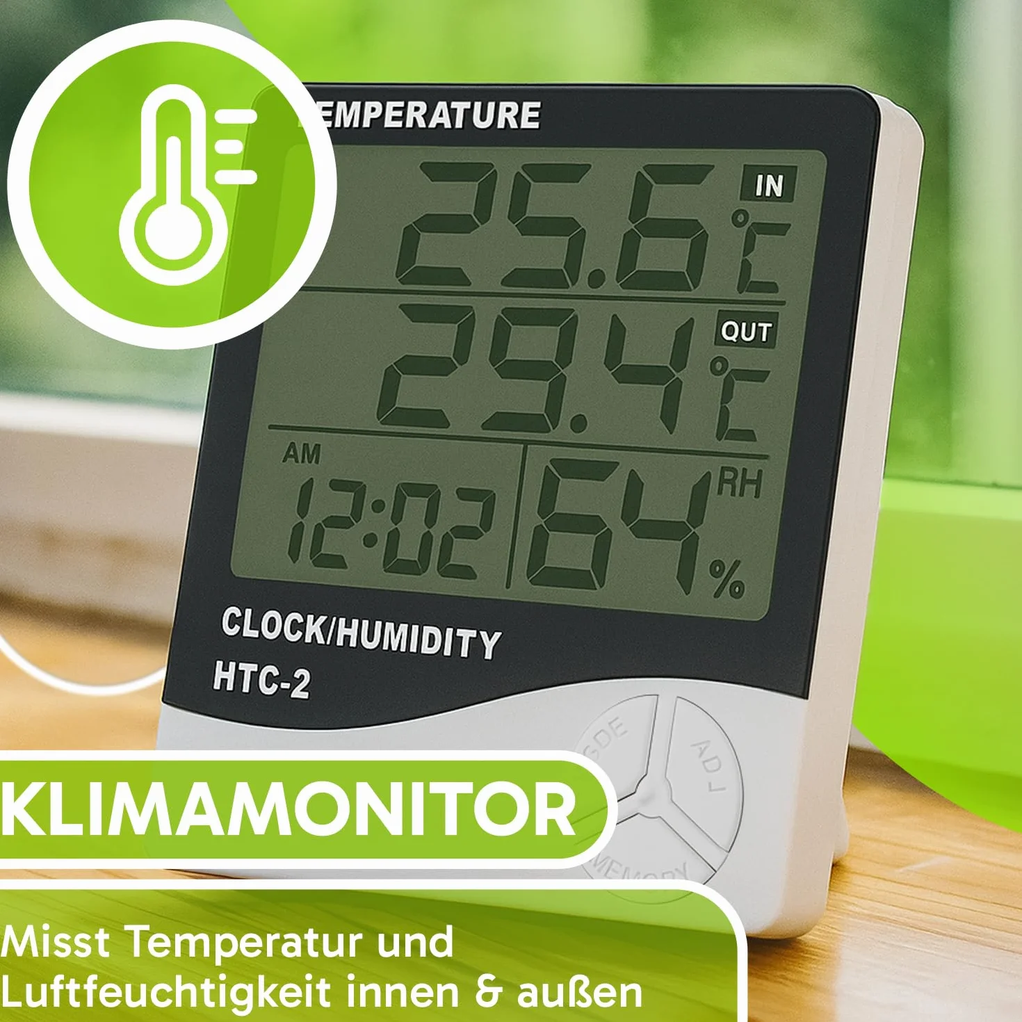 Retoo termometr do użytku wewnątrz i na zewnątrz, cyfrowy termometr z sondą, pokojowy do kontroli klimatu w pomieszczeniu, higrometr, miernik wilgotności powietrza, precyzyjny czujnik temperatury