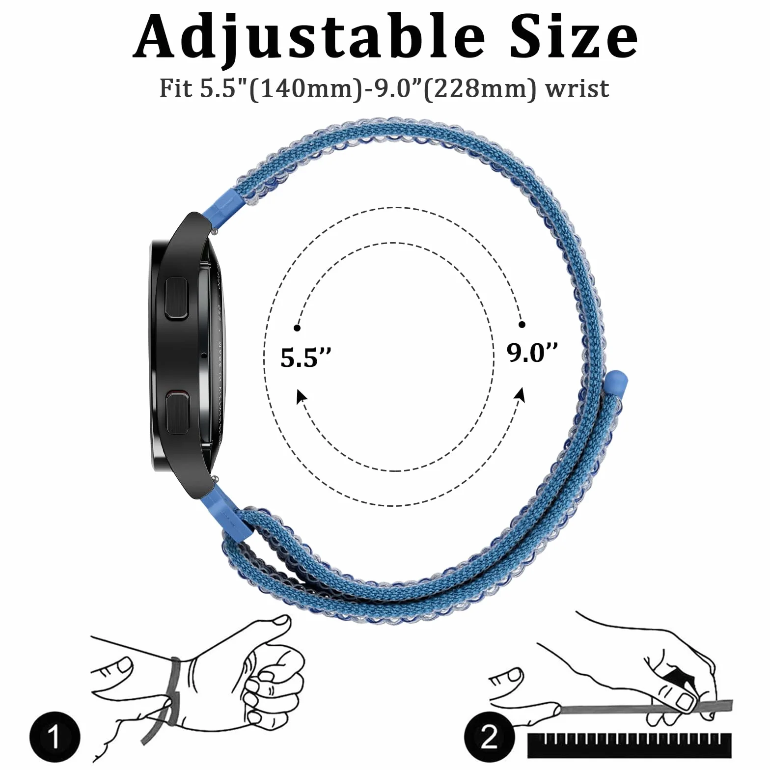 Amazfit Active 2 Pasek do zegarka 20 mm nylonowy rzepy