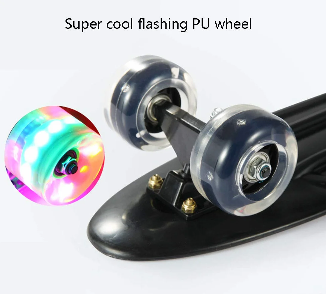Penny Board 22 Cal Complete Skate Mini Cruiser Plastic Skateboard LED Wheels ABEC-7 dla nastolatków