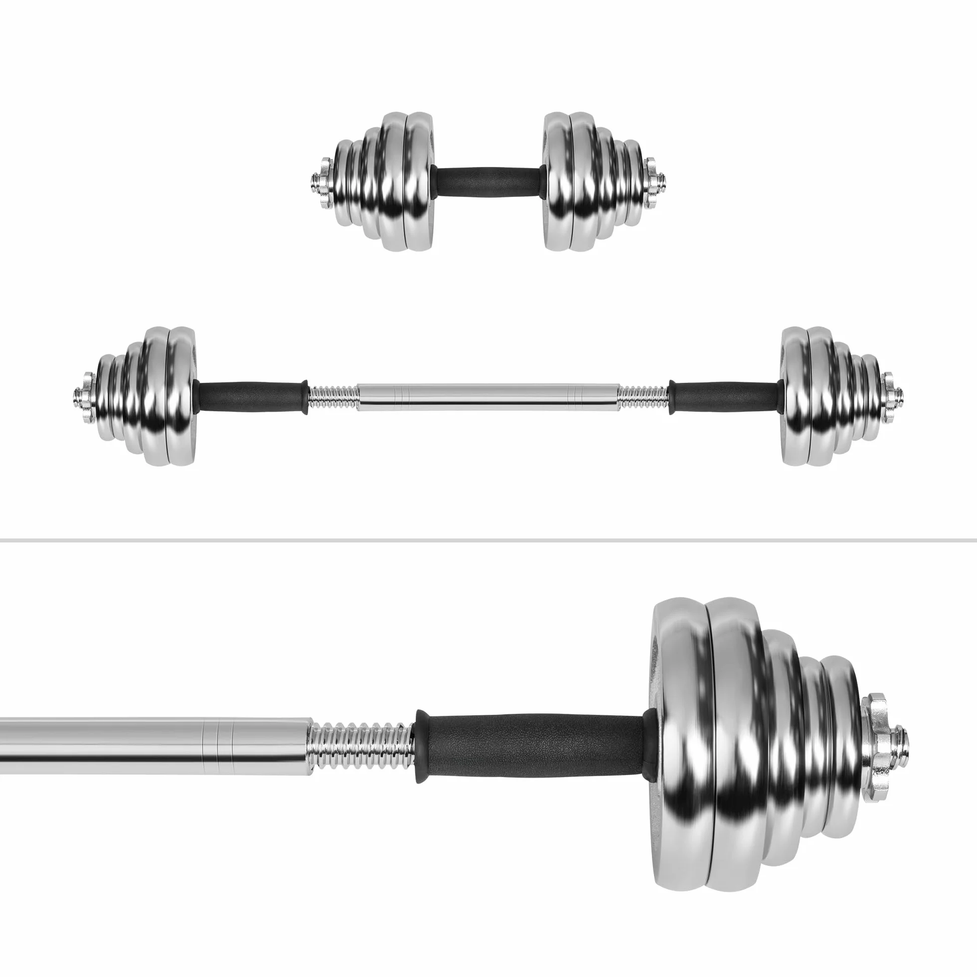 Rebel Electro Hantle Żeliwne Chromowane Zestaw 30kg Regulowane RBA-2326-30
