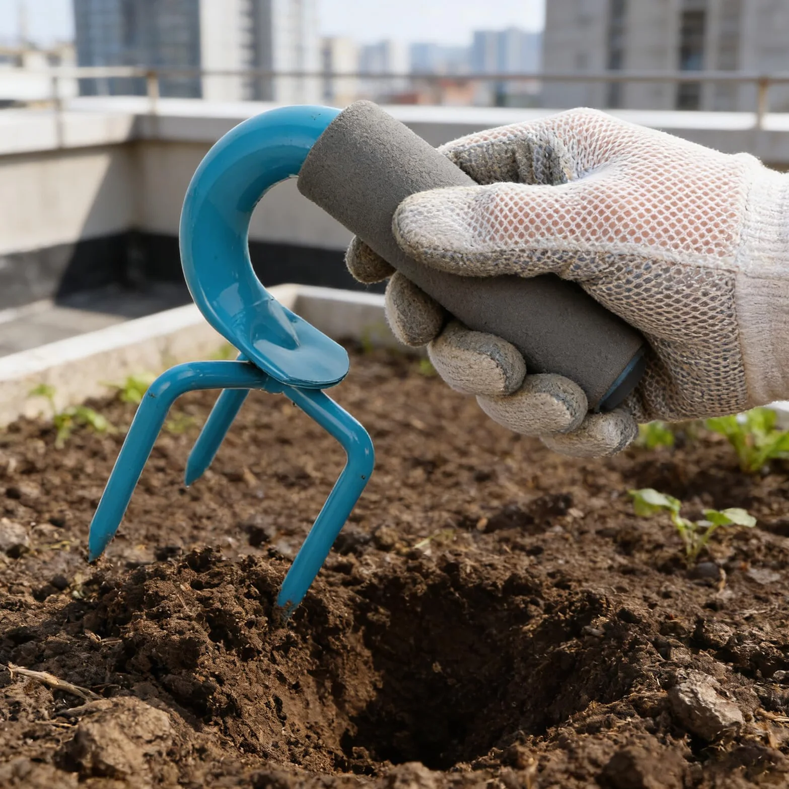 Manganese Steel Garden Fork Ręczny Kultywator Spulchniacz Gleby z Ergonomicznym Uchwytem Do Warzyw Korzeniowych i Uprawy Grządkach Podniesionych