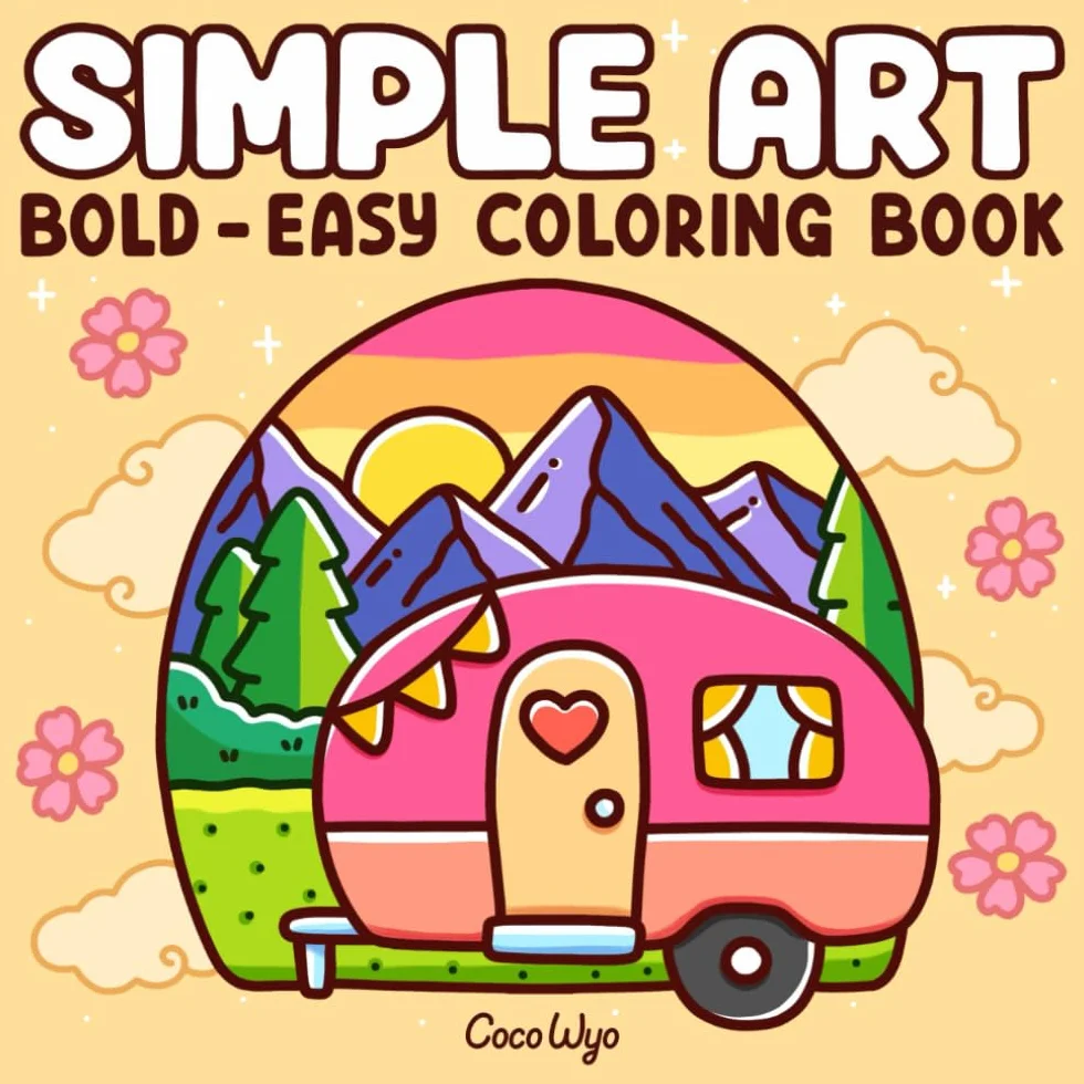 Simple Art: Coloring Book for Adults and Teens, Bold and Easy Designs for Relaxation with Minimalist Features