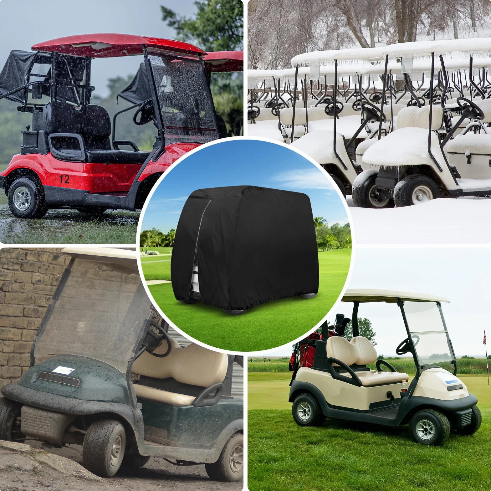 Pokrowiec na wózek golfowy 4-osobowy Oxford 420D wodoodporny Club Car EZGO