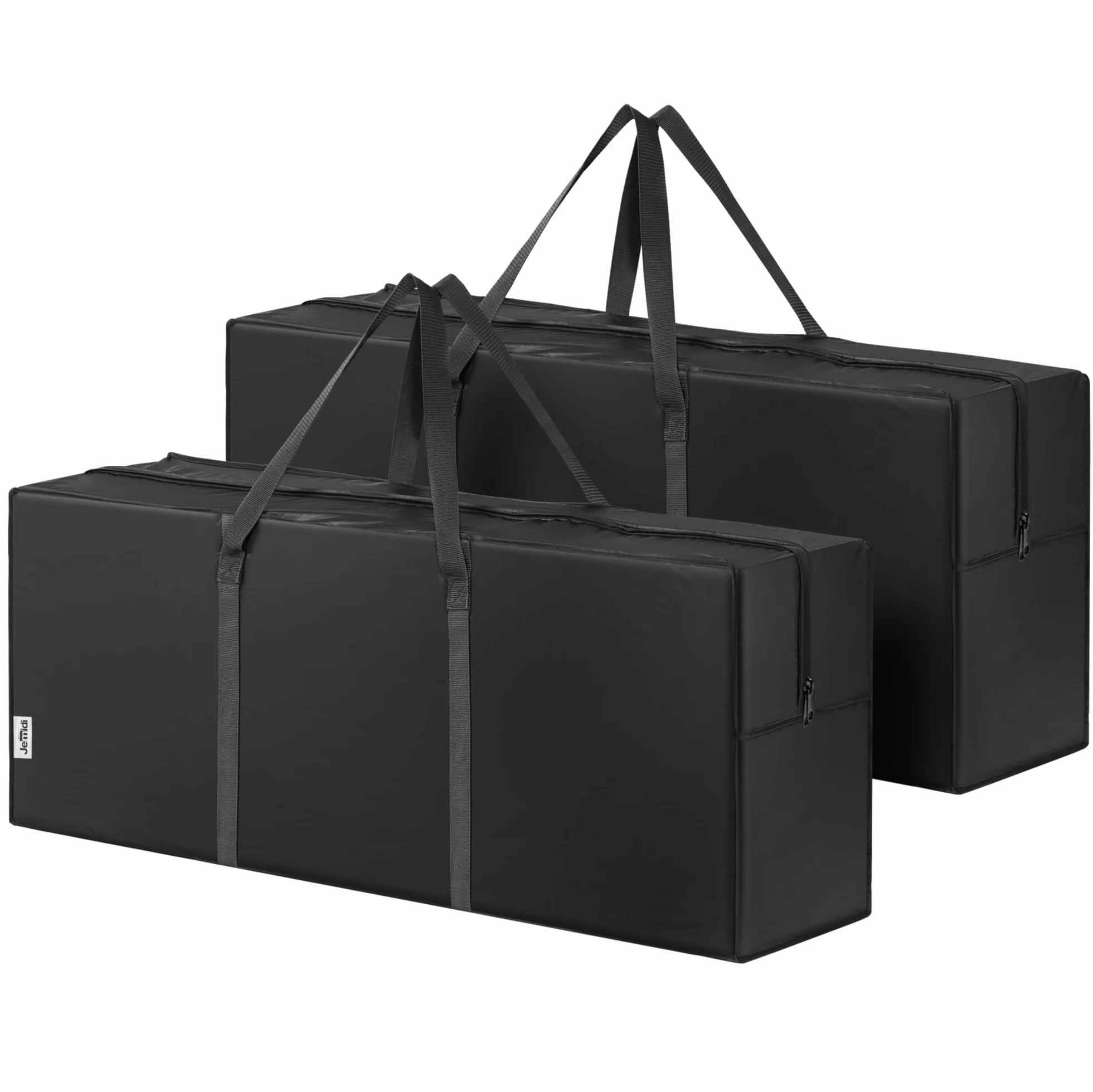 JEMIDI Torba do przechowywania poduszek ogrodowych, zestaw 2 szt., 125 x 30 x 50 cm, kolor czarny