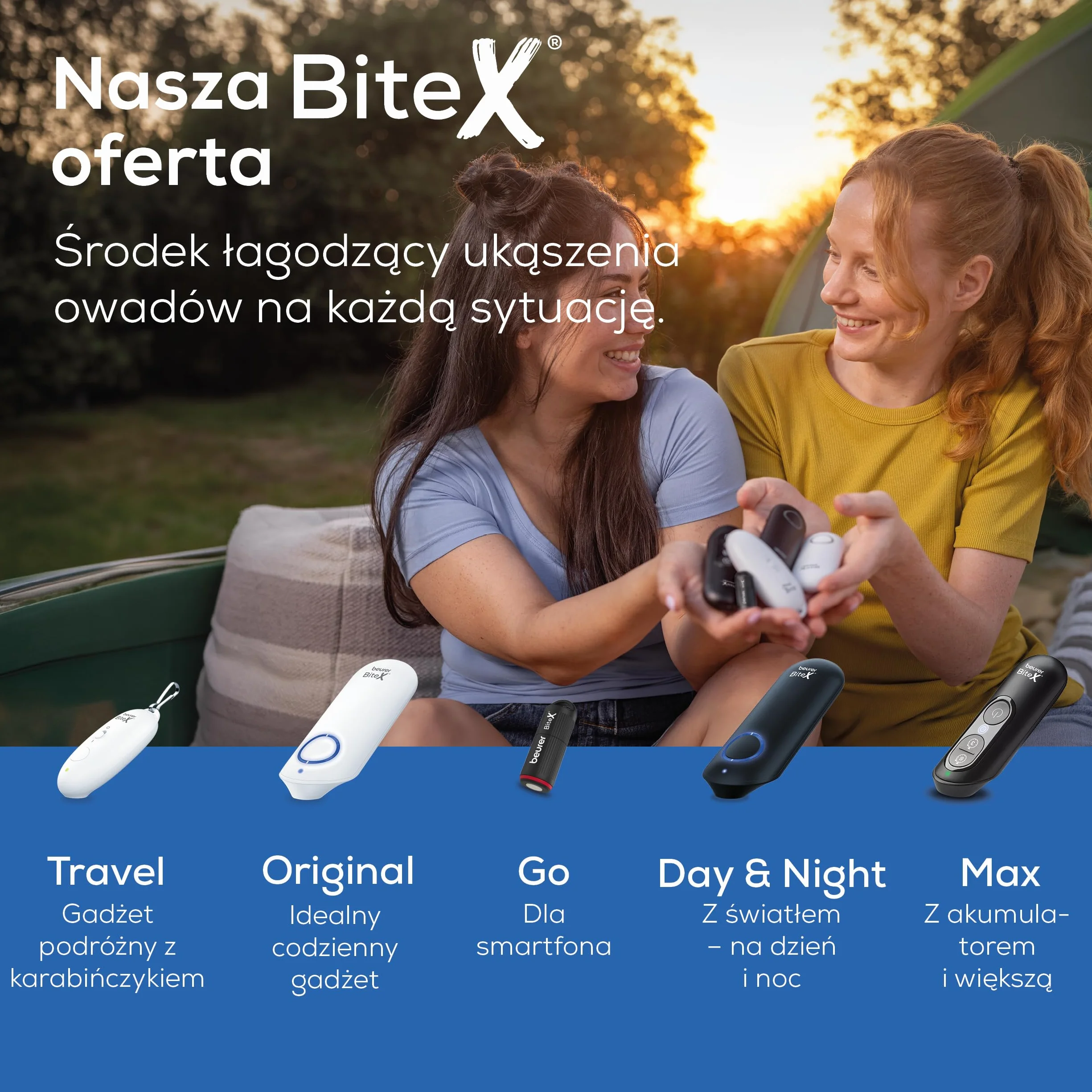 Beurer BiteX Go Deep Black środek na ukąszenia owadów do smartfona, do leczenia ukąszeń i użądleń owadów, łagodzi swędzenie, do telefonu dla Androida i iPhone (złącze USB-C), z światło