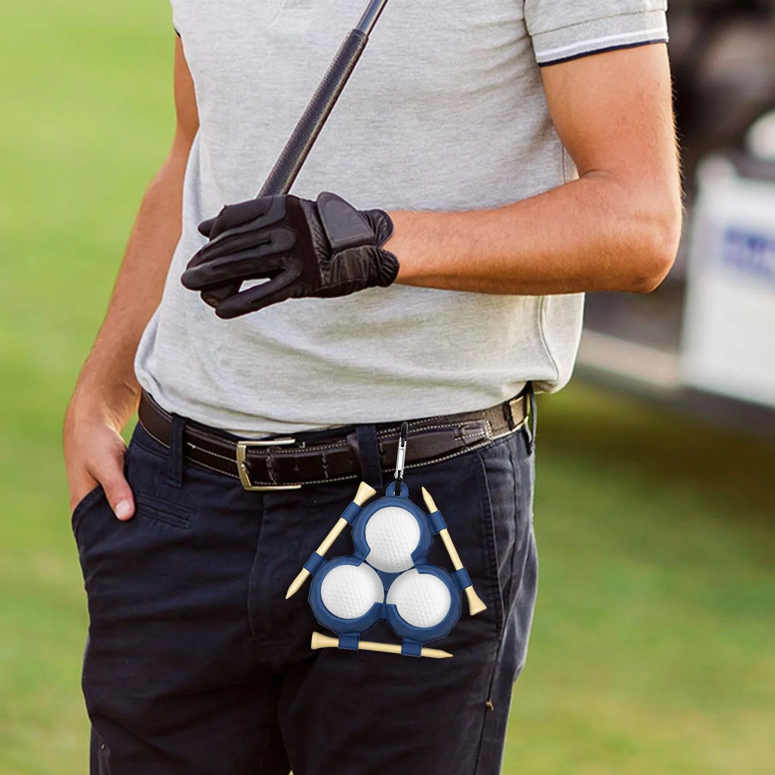 Etui na piłki golfowe, silikonowa osłona do przechowywania piłek golfowych, pomieści 3 piłki, przenośna torba do przenoszenia piłek golfowych, akcesoria golfowe dla golfistów i entuzjastów golfa