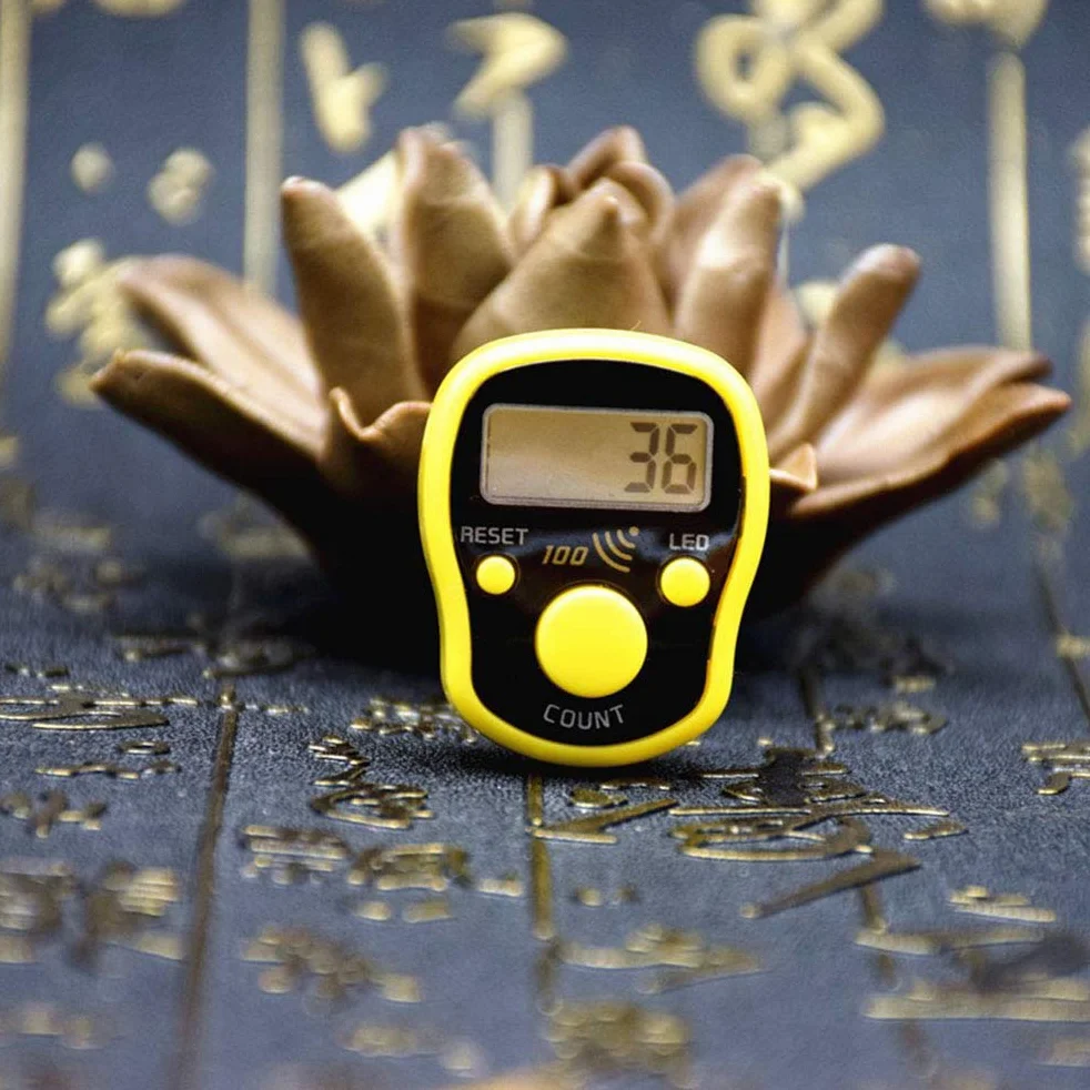 Random Color Finger Counter Digital LED Electronic Handheld Tally Counter Clicker Finger Ring Golf Digit Stitch Marker
