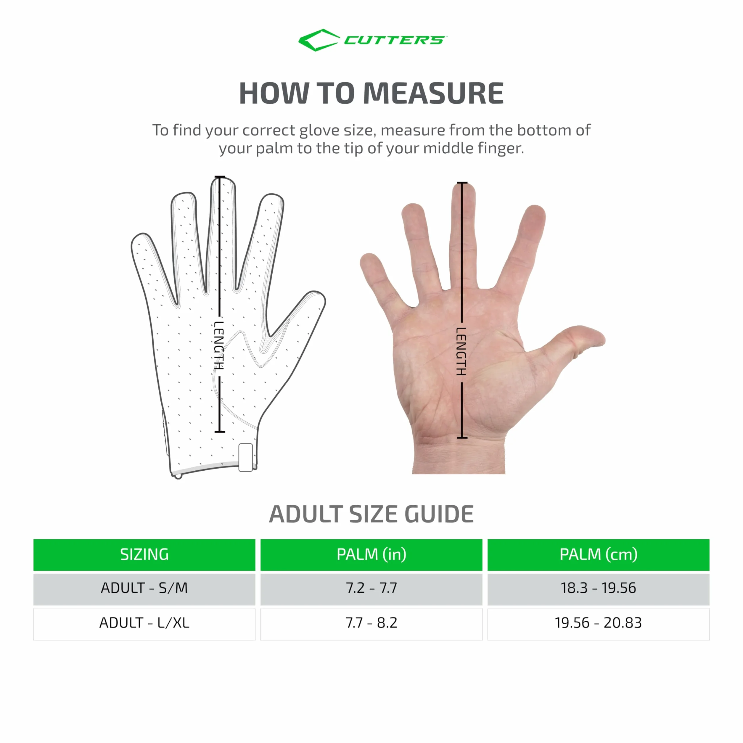 Cutters Odbiornik na dzień gry Glvs Blk Topo L/XL